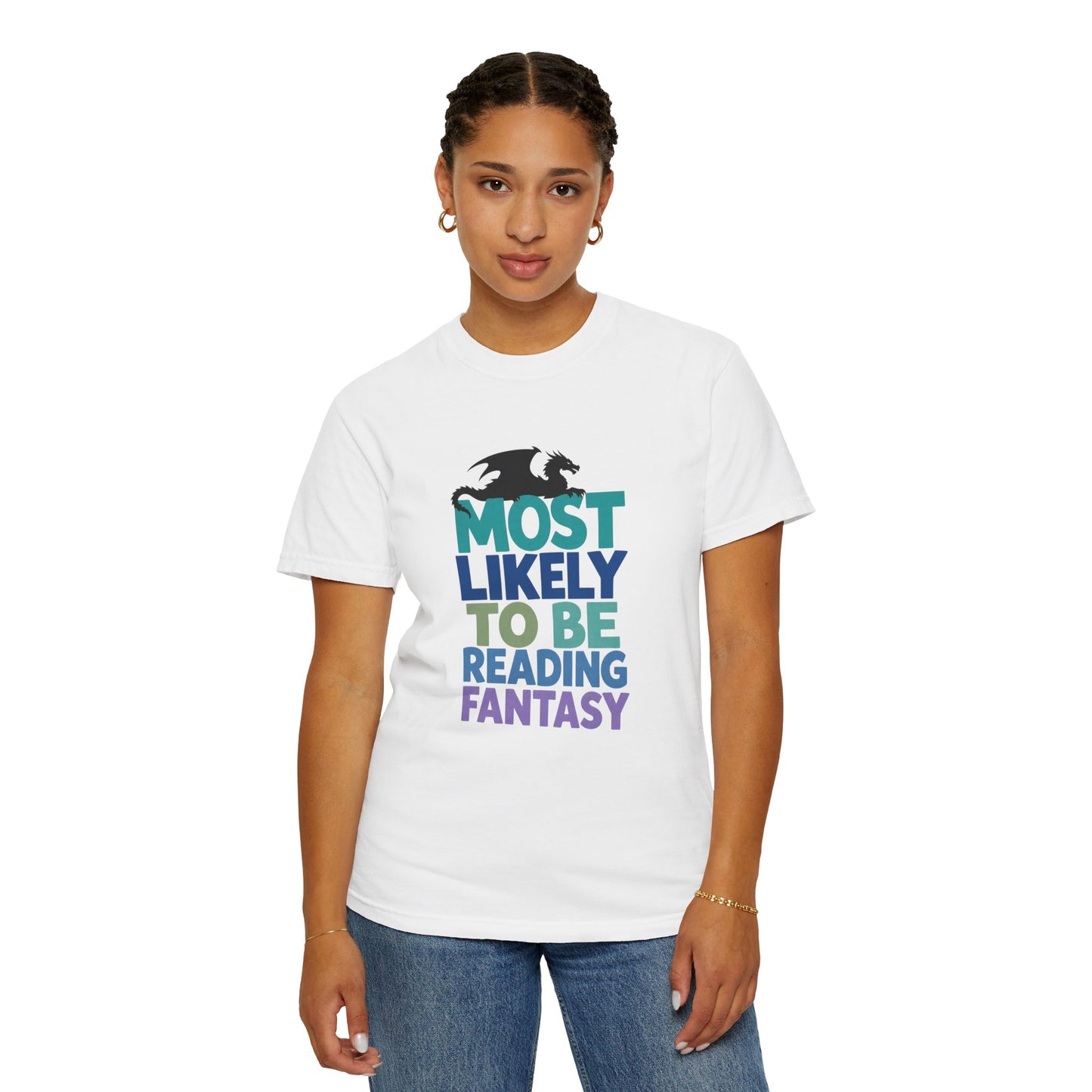 Fantasy Reader T-Shirt — "Most Likely to Be Reading Fantasy" Graphic Tee