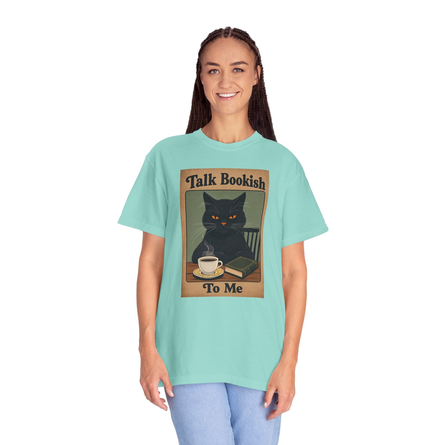 "Talk Bookish To Me" Cat T-Shirt