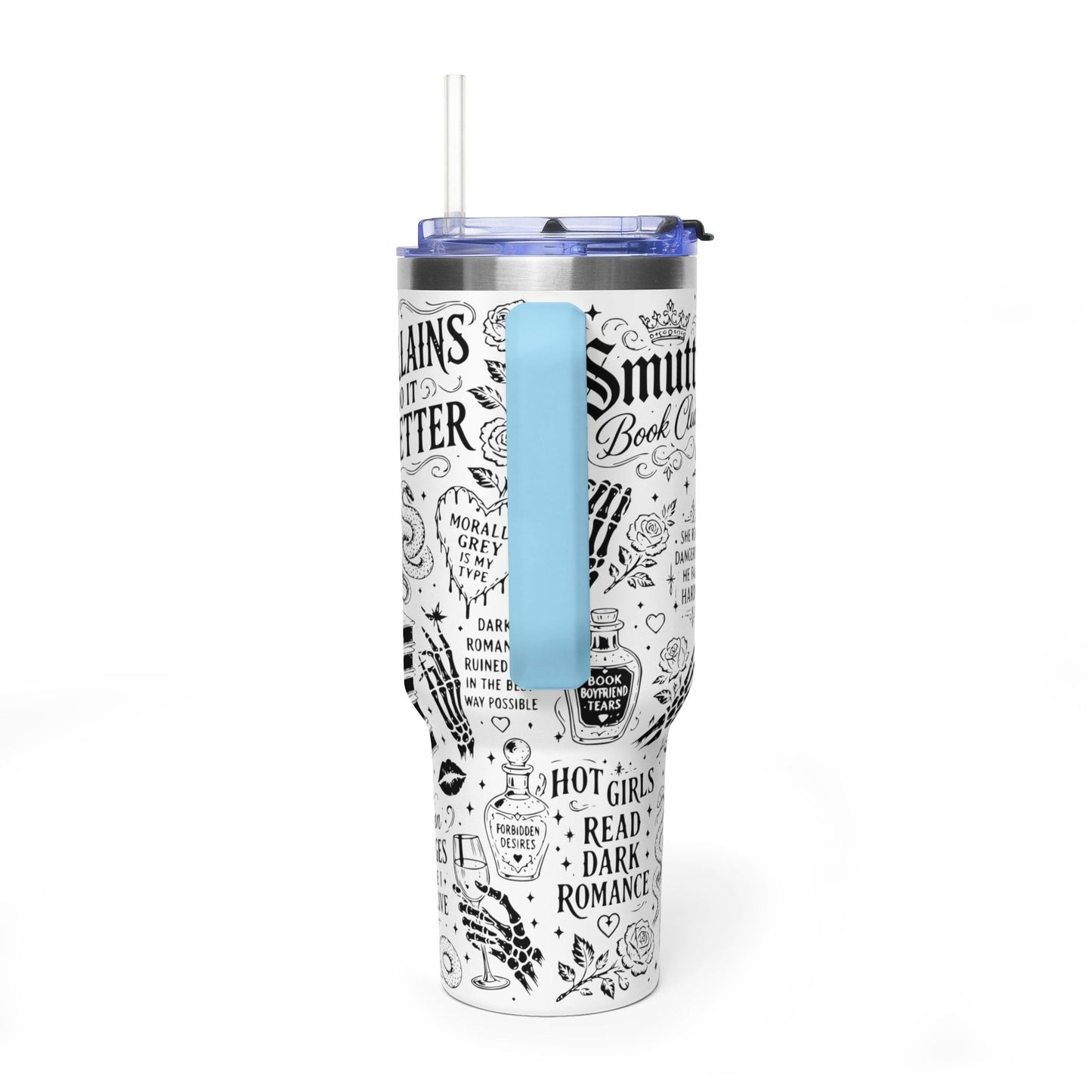 40oz Tumbler — "In My Dark Romance Era (Probably Smut)" Graphic Vacuum Travel Mug