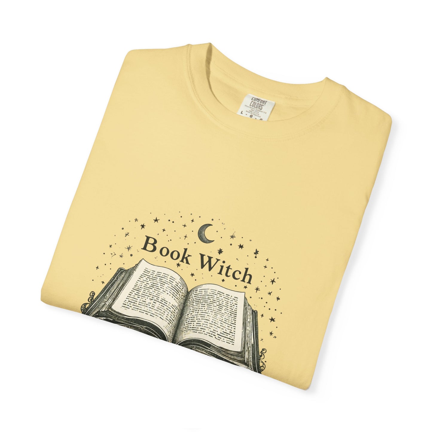 "Book Witch" T-Shirt — Vintage Open Spellbook Design for Readers & Witches
