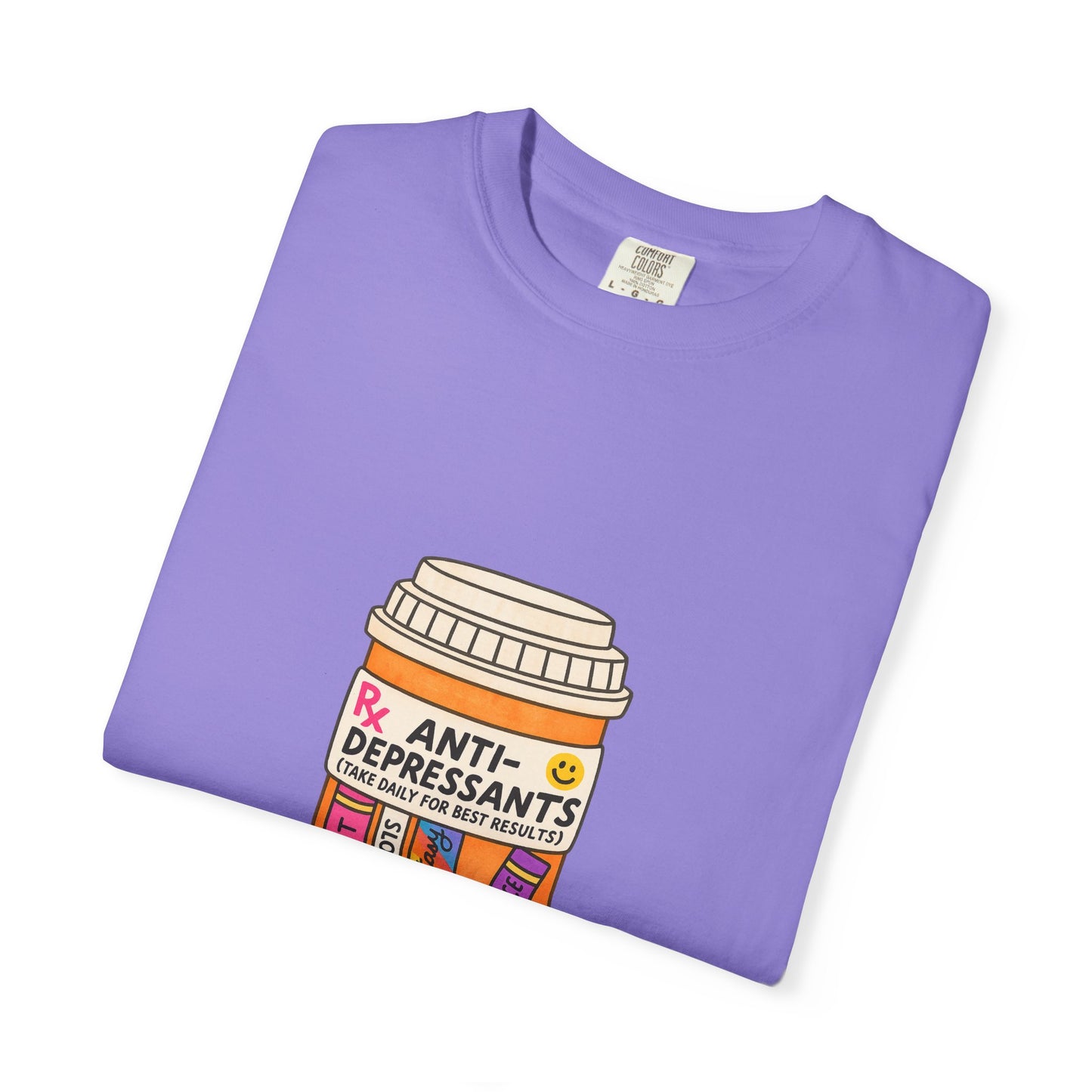 T-Shirt — "Anti-Depressants" Coffee & Books Graphic Tee