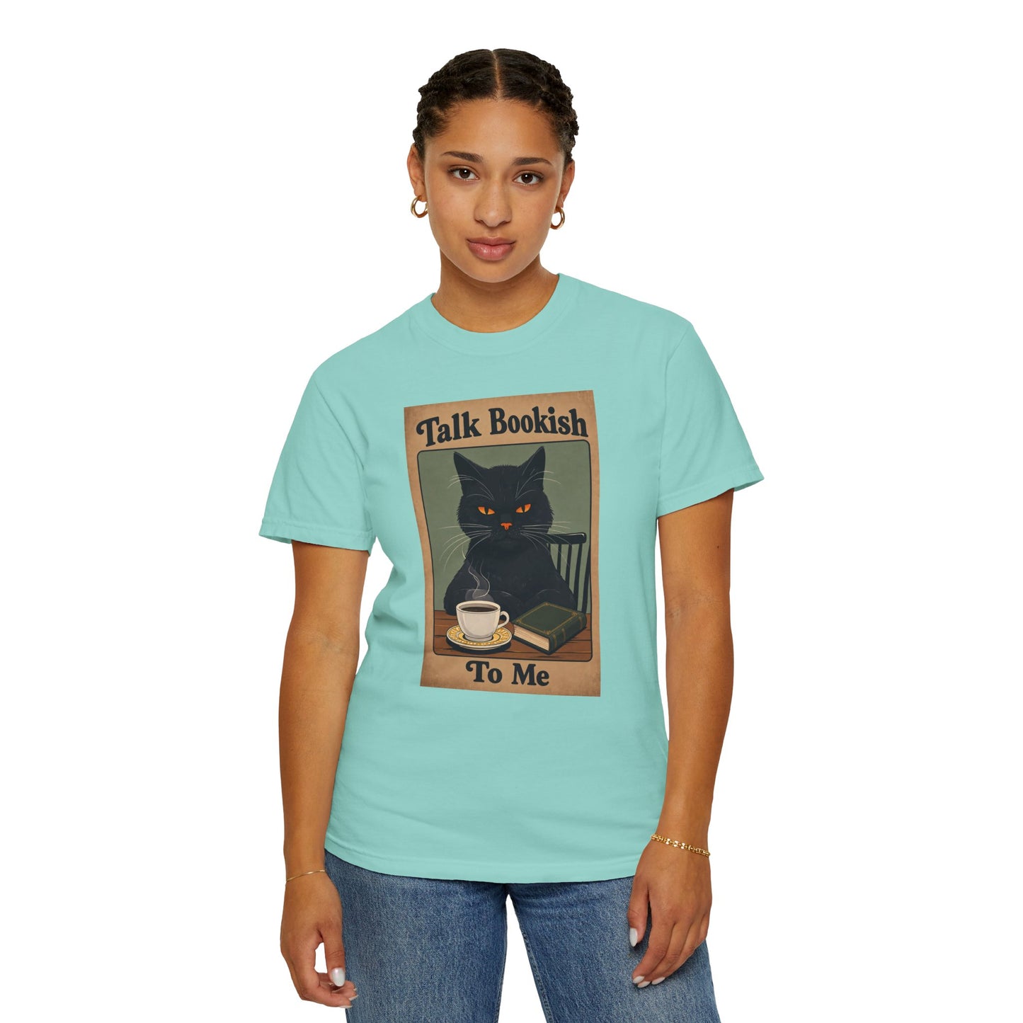 "Talk Bookish To Me" Cat T-Shirt