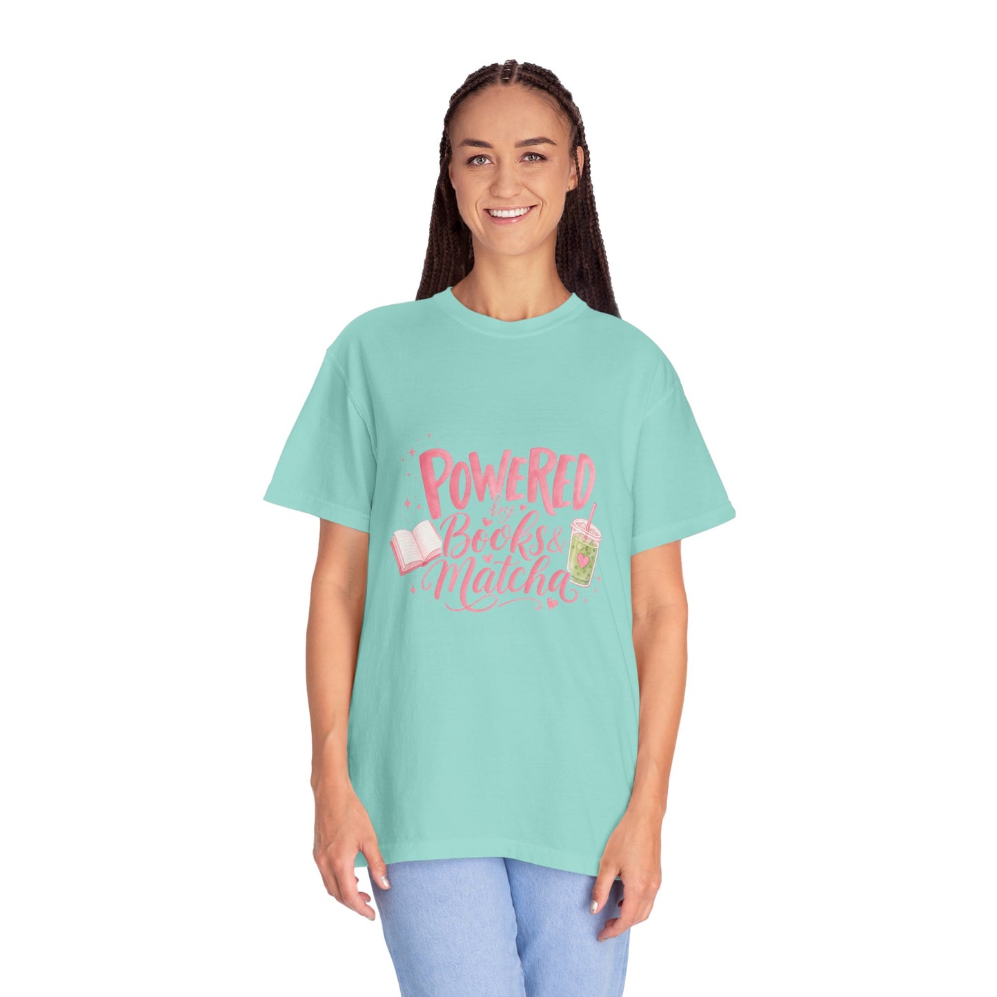 "Powered by Books & Matcha" T-Shirt