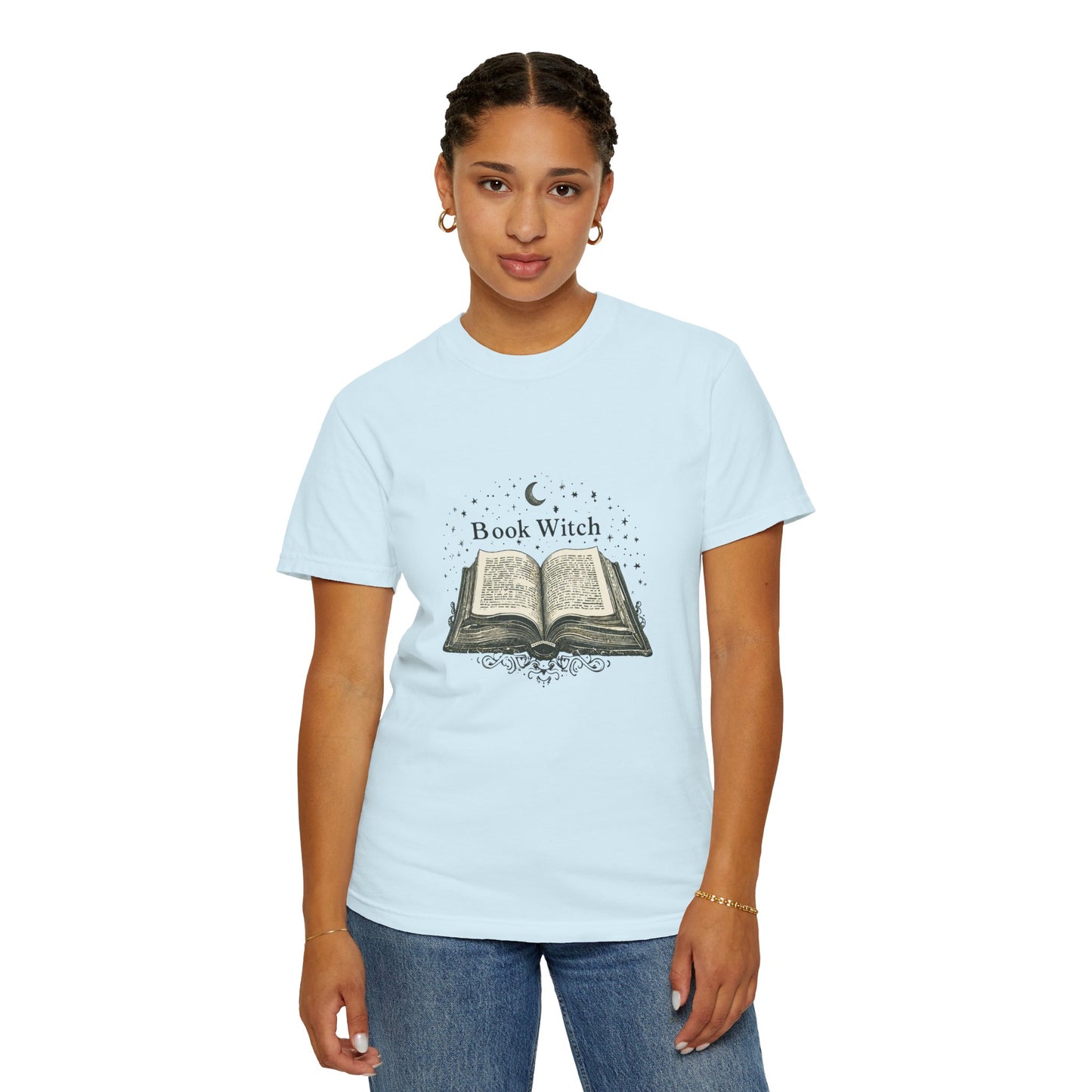 "Book Witch" T-Shirt — Vintage Open Spellbook Design for Readers & Witches