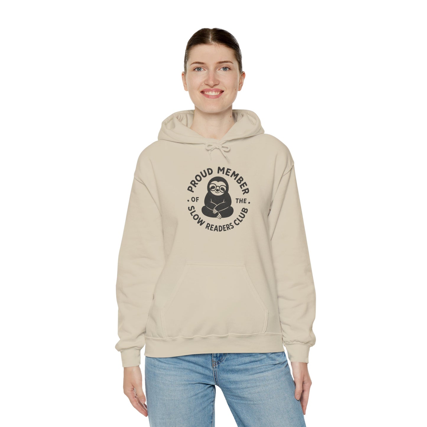 "Proud Member of the Slow Readers Club" Sloth Reading Hoodie