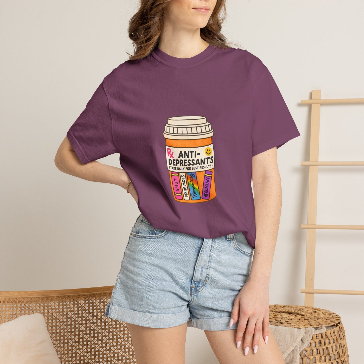 T-Shirt — "Anti-Depressants" Coffee & Books Graphic Tee