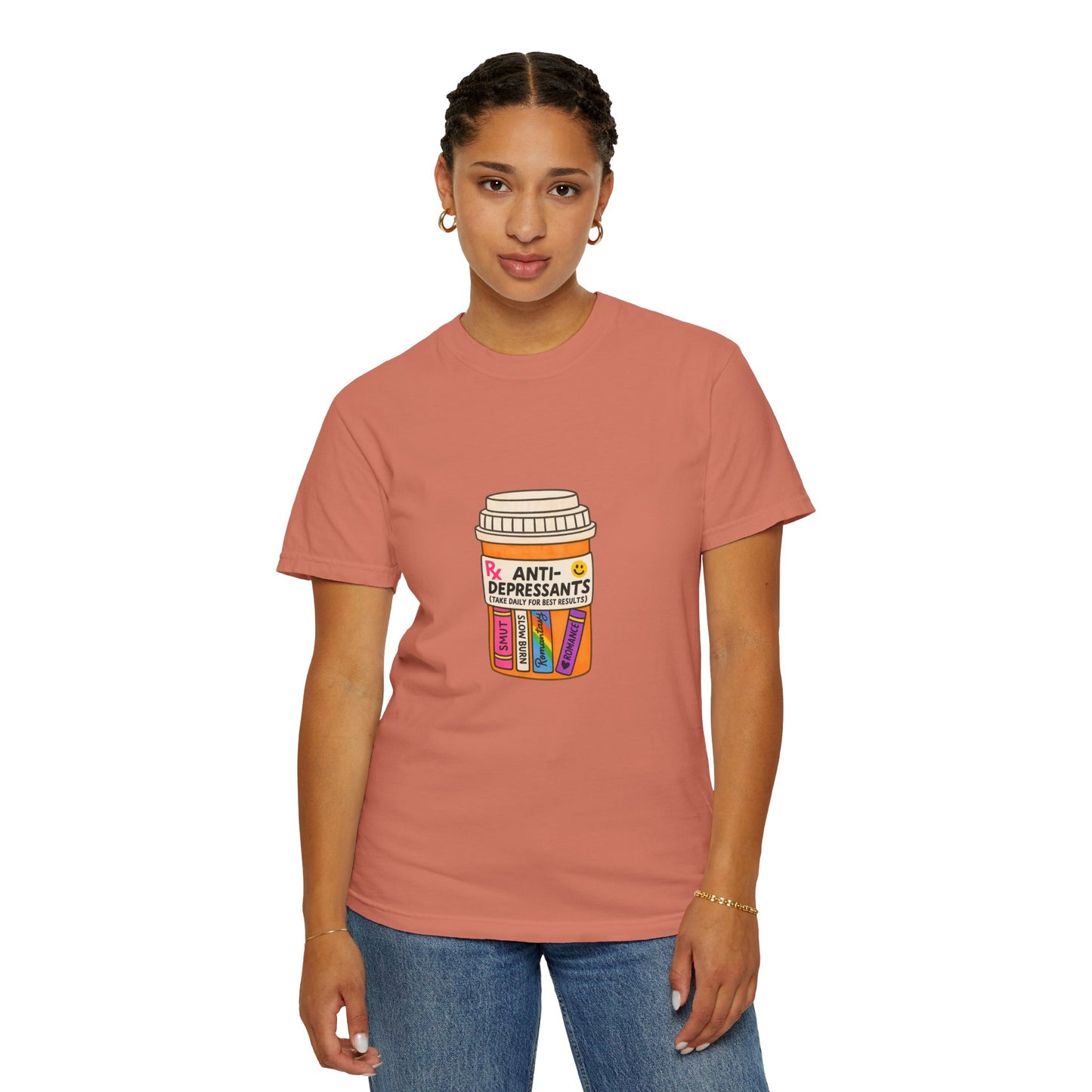 T-Shirt — "Anti-Depressants" Coffee & Books Graphic Tee