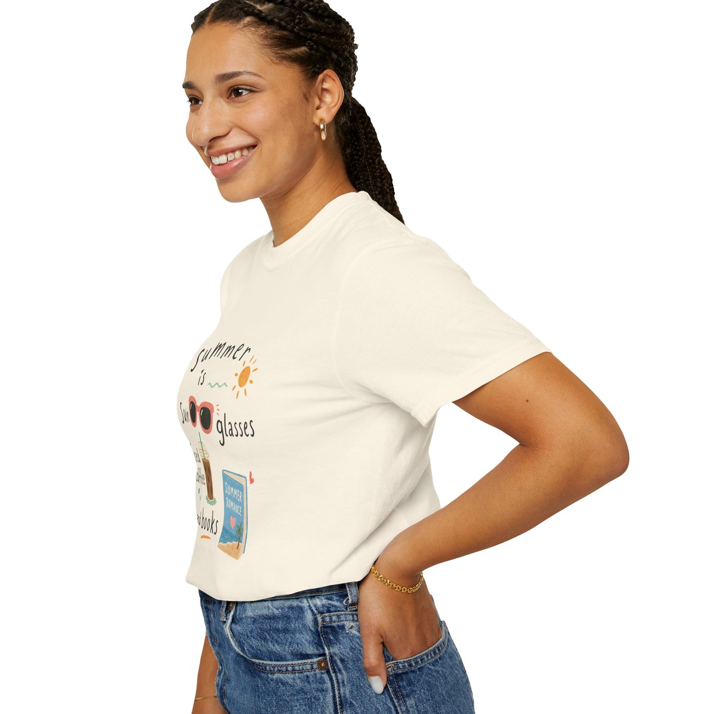 "Summer Is Sunglasses, Iced Coffee & Books" T-Shirt