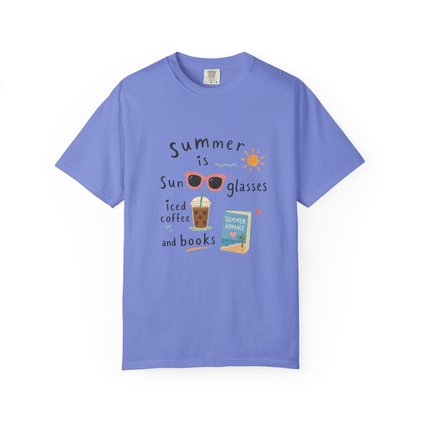 "Summer Is Sunglasses, Iced Coffee & Books" T-Shirt