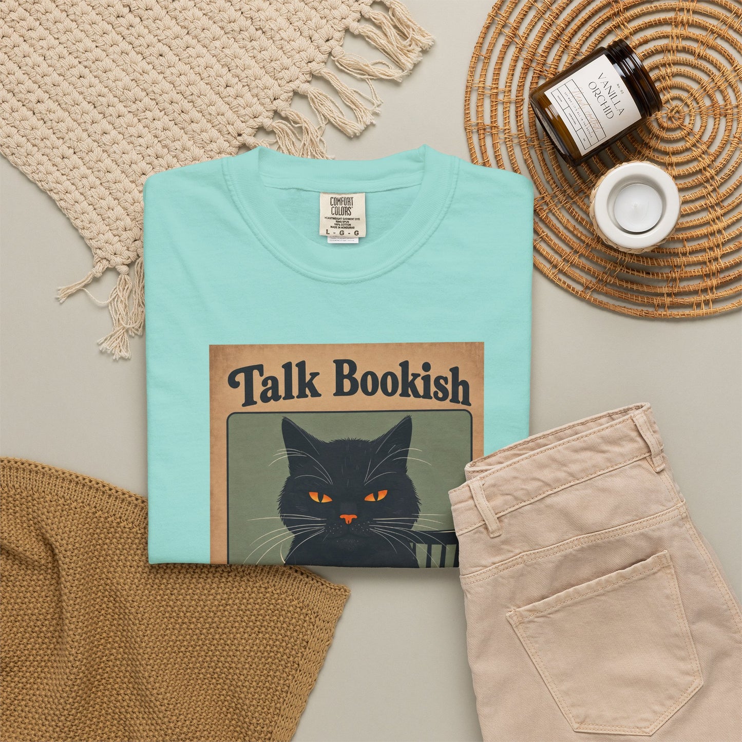 "Talk Bookish To Me" Cat T-Shirt