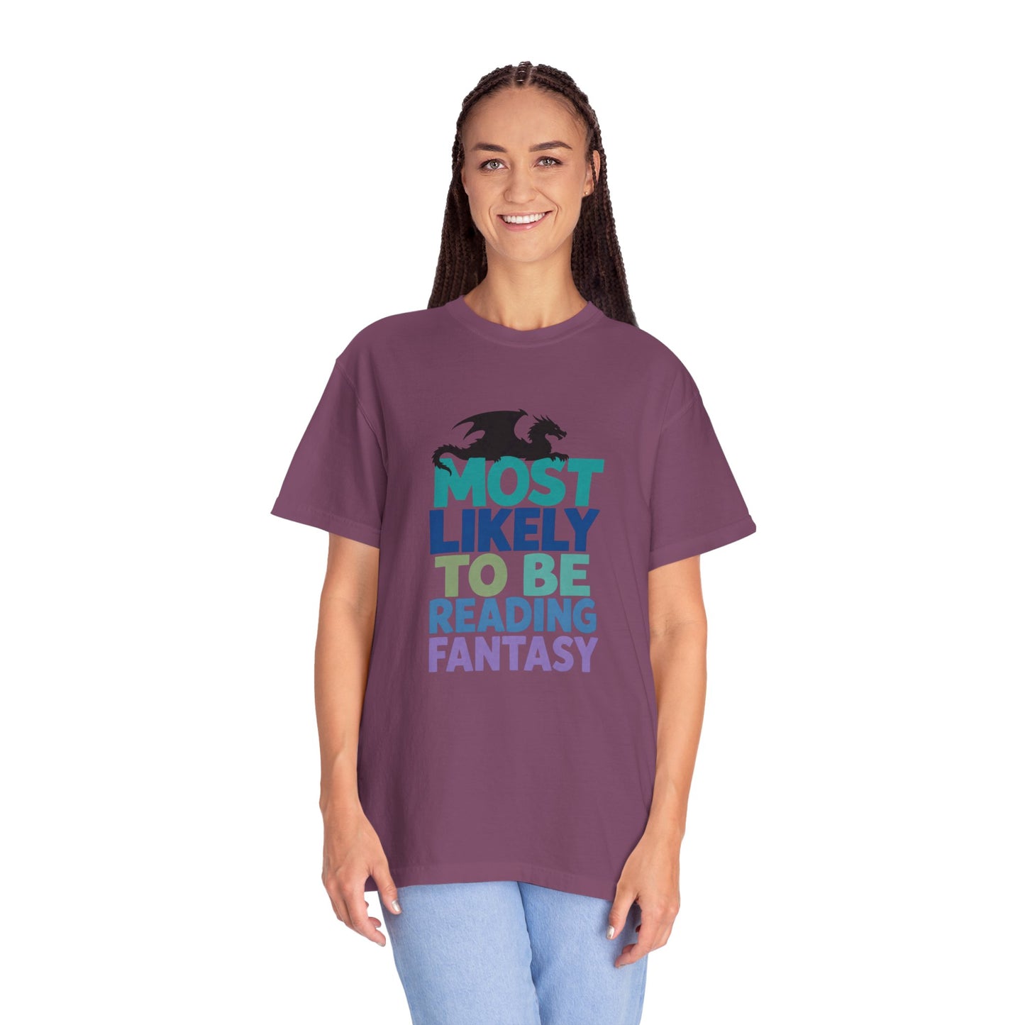 Fantasy Reader T-Shirt — "Most Likely to Be Reading Fantasy" Graphic Tee