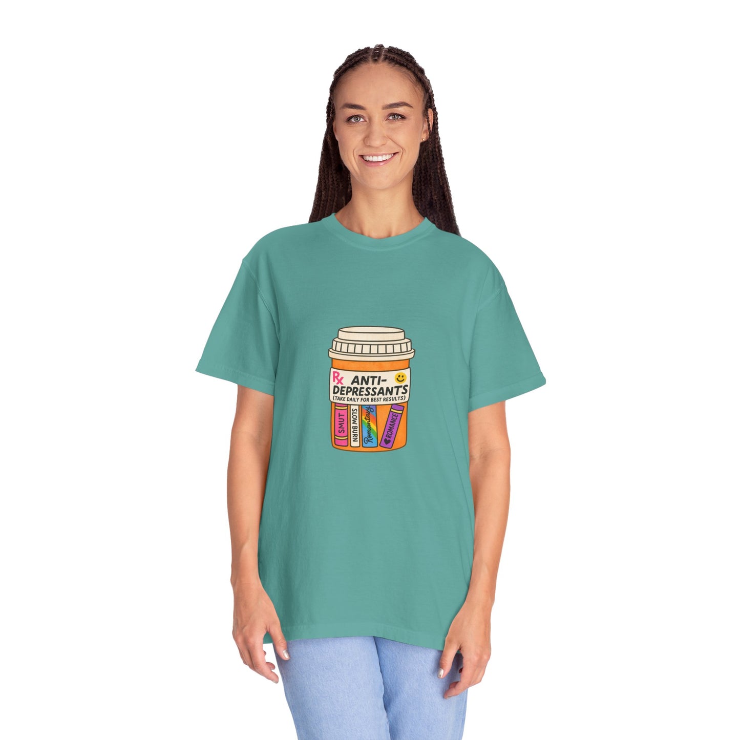 T-Shirt — "Anti-Depressants" Coffee & Books Graphic Tee