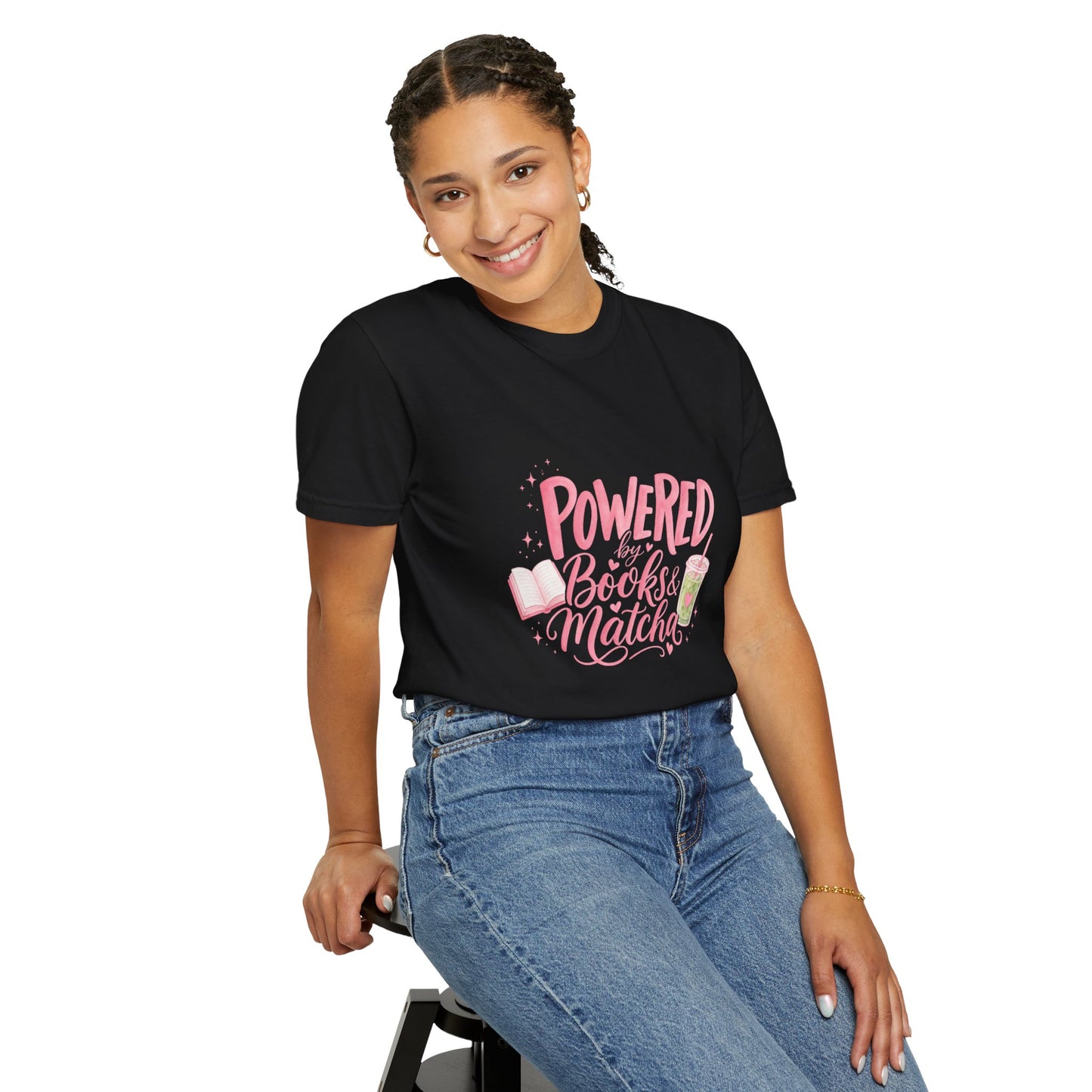 "Powered by Books & Matcha" T-Shirt