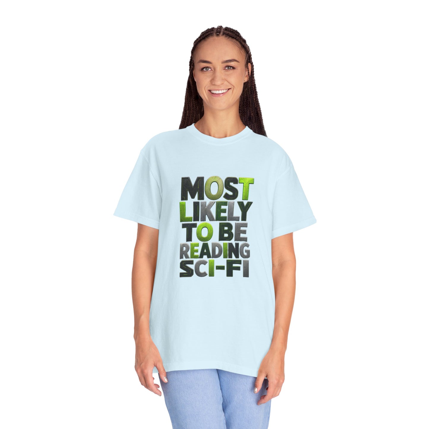 "Most Likely To Be Reading Sci‑Fi" T-Shirt for Science Fiction Book Lovers