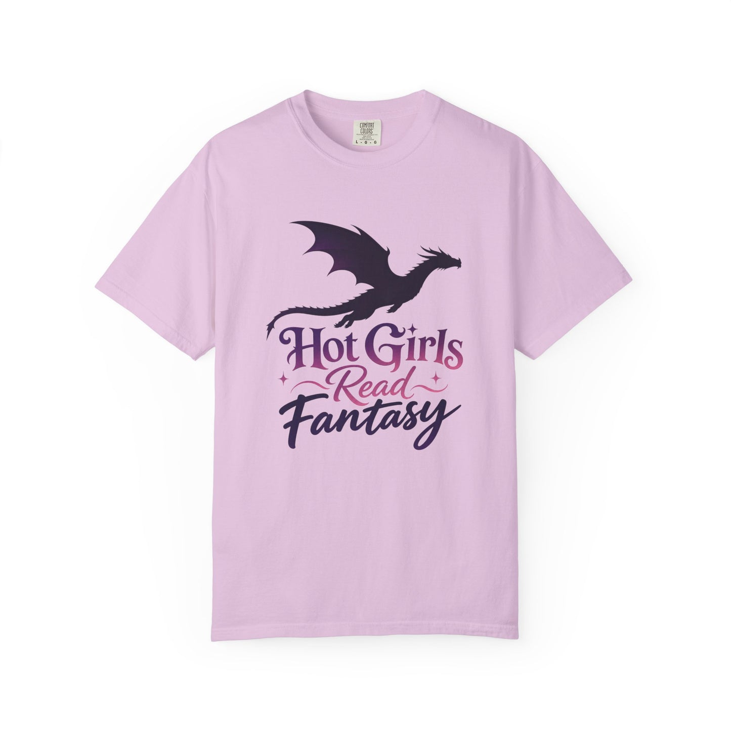 Fantasy Reader T‑Shirt — "Hot Girls Read Fantasy" Dragon Graphic