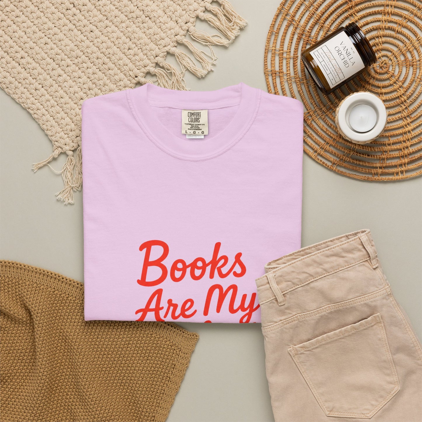 Books Are My Hyperfixation T-Shirt — Cute Red Script Reading Tee for Book Lovers