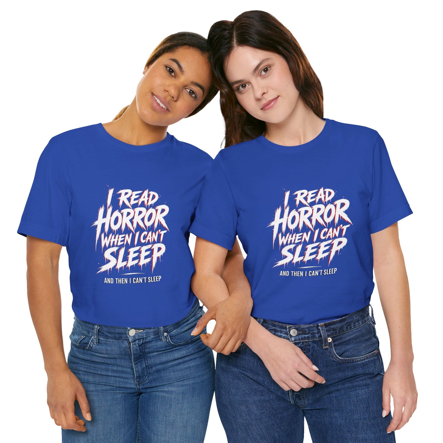 Airlume Cotton - Horror Reader Tee — "I Read Horror When I Can’t Sleep" Graphic T-Shirt