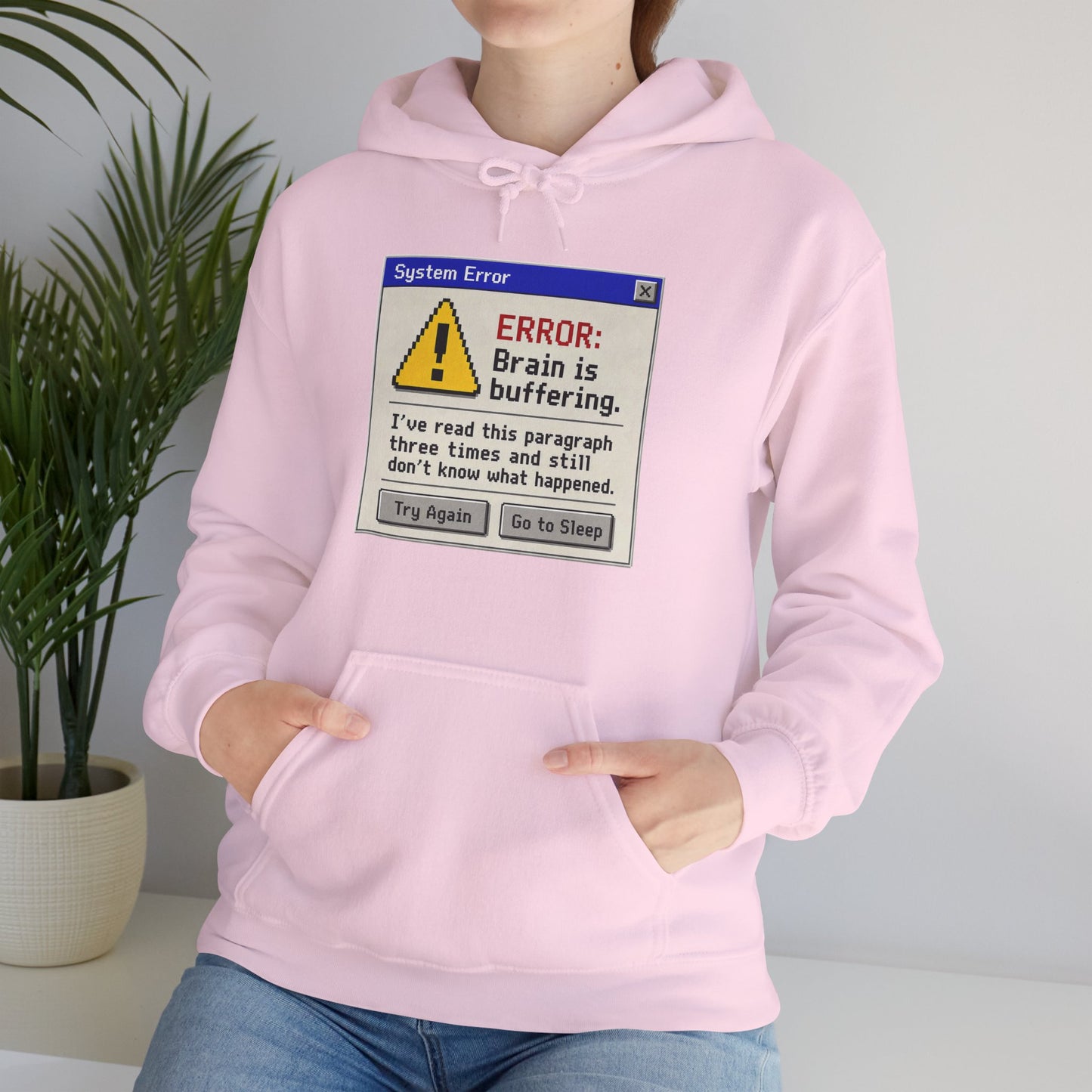 Neurospicy "ERROR: Brain is buffering" Retro Computer Alert Graphic Hoodie