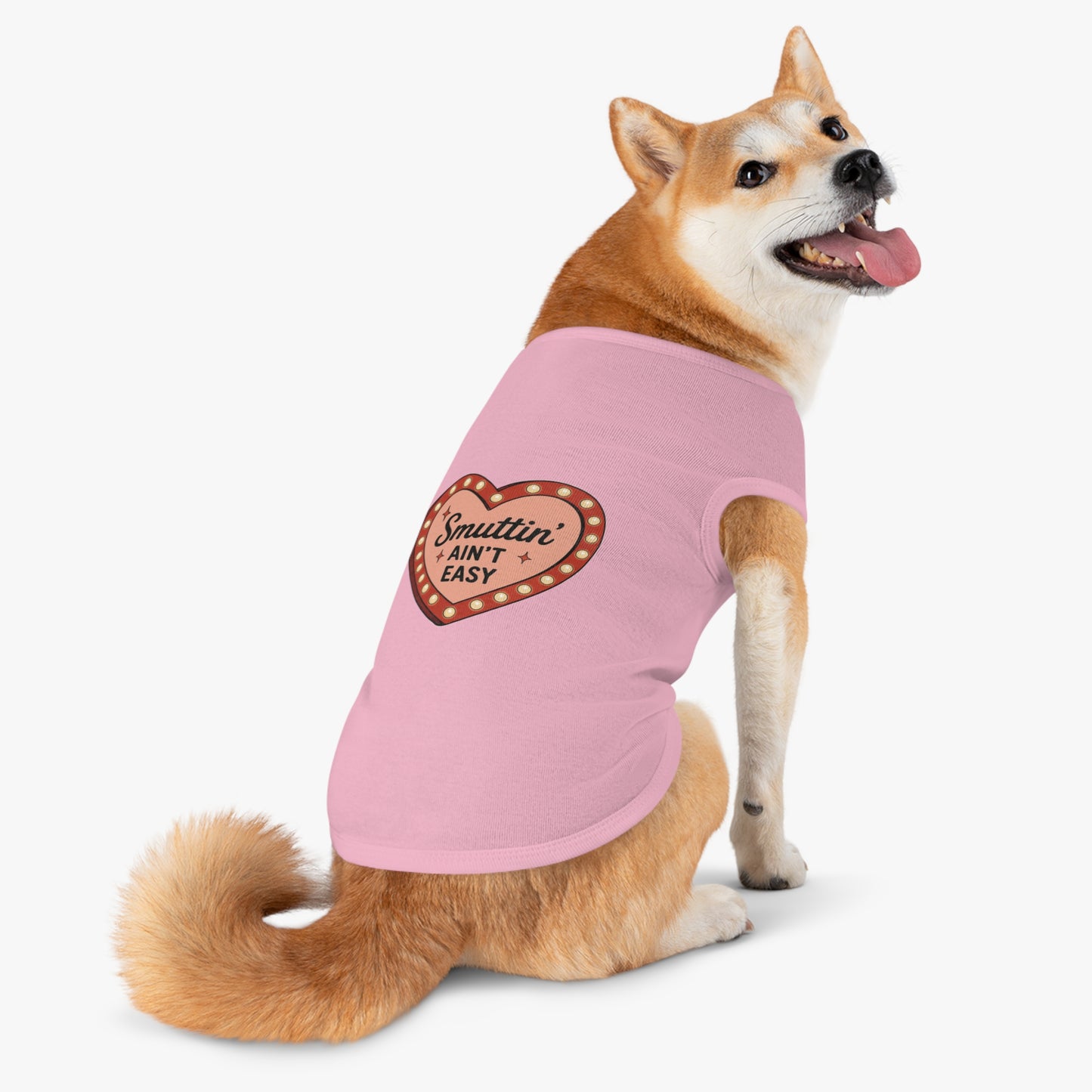 Pet Tank Top — “Smuttin' Ain’t Easy” Smut Readers Heart Marquee Dog Shirt