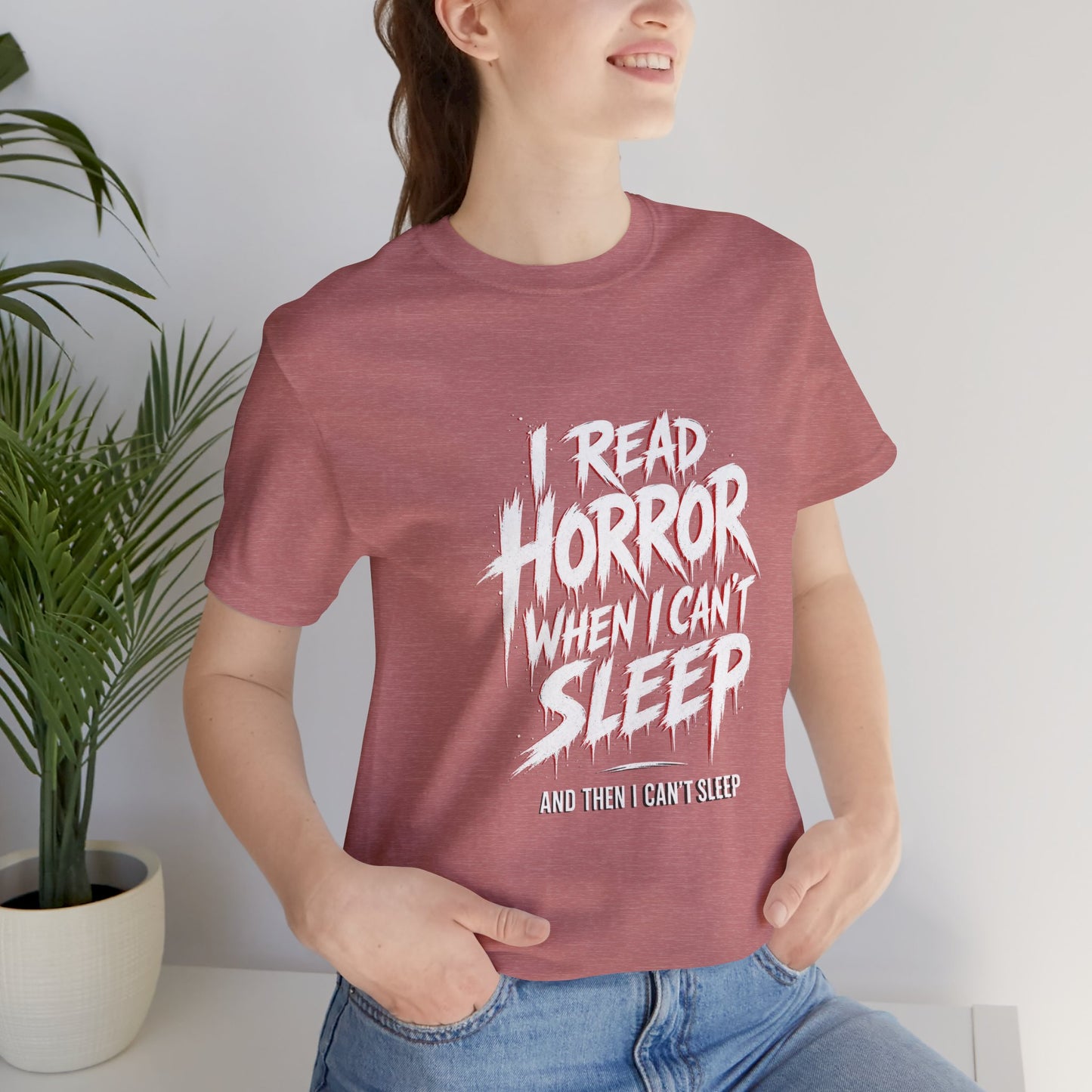 Airlume Cotton - Horror Reader Tee — "I Read Horror When I Can’t Sleep" Graphic T-Shirt