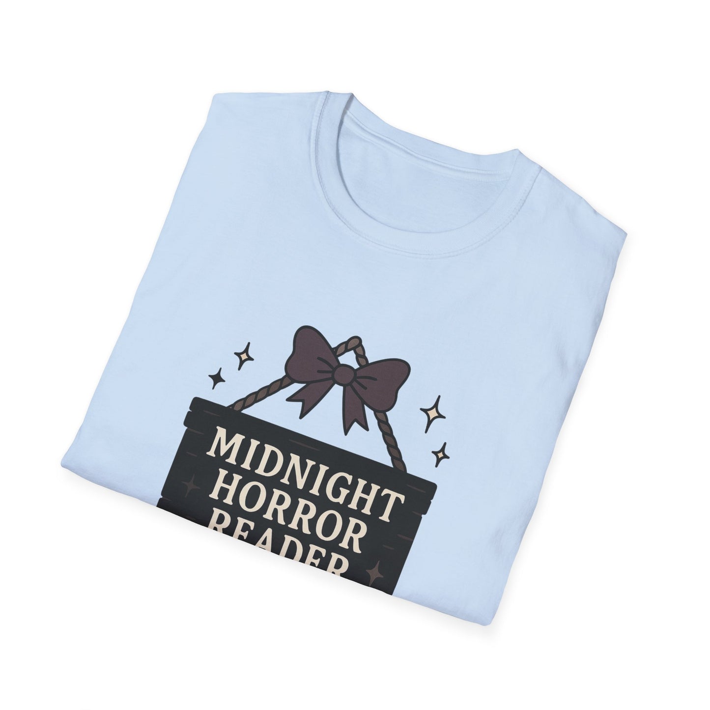 Lightweight Fabric - "Midnight Horror Reader" T-Shirt — Spooky Book Lover Graphic Tee