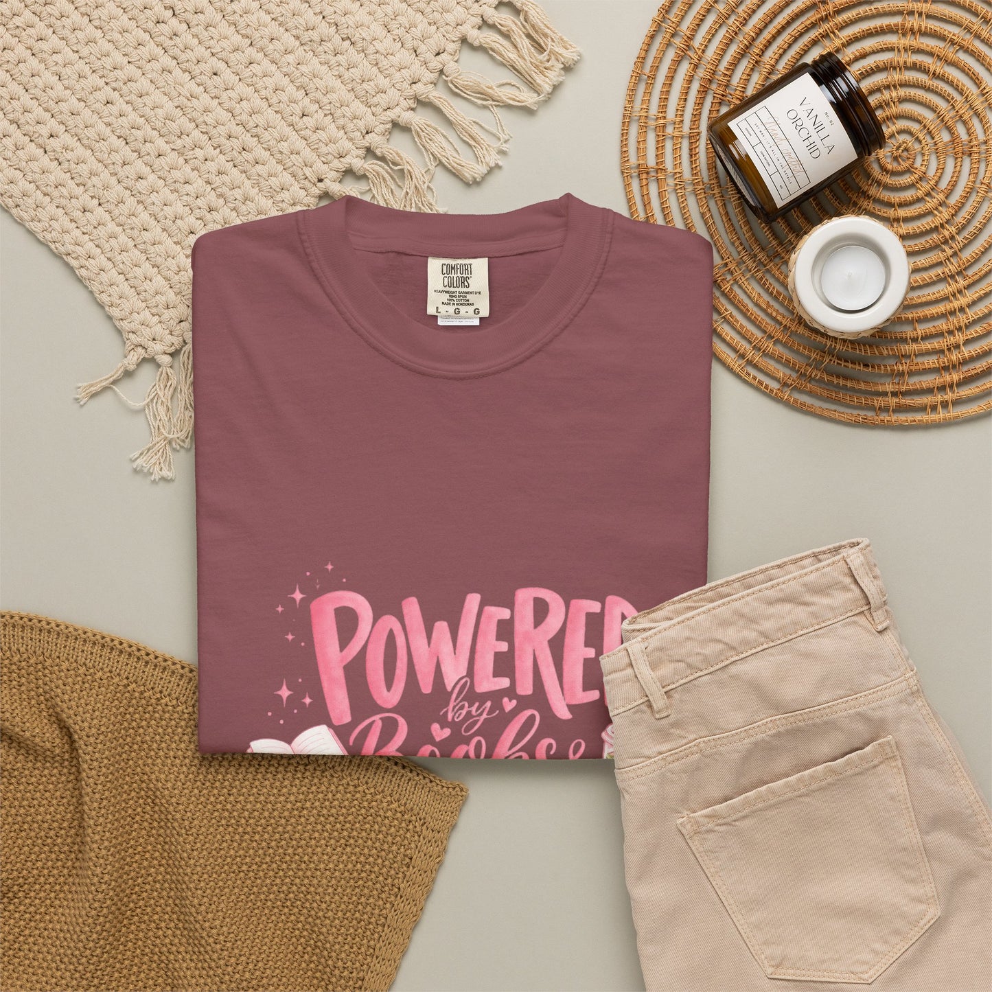 "Powered by Books & Matcha" T-Shirt