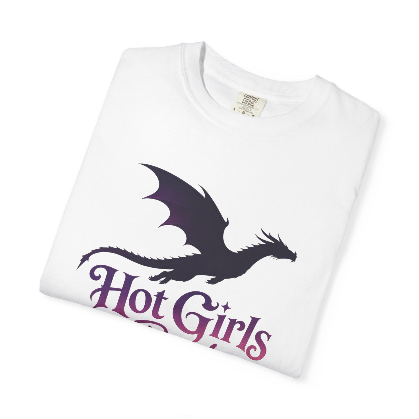 Fantasy Reader T‑Shirt — "Hot Girls Read Fantasy" Dragon Graphic