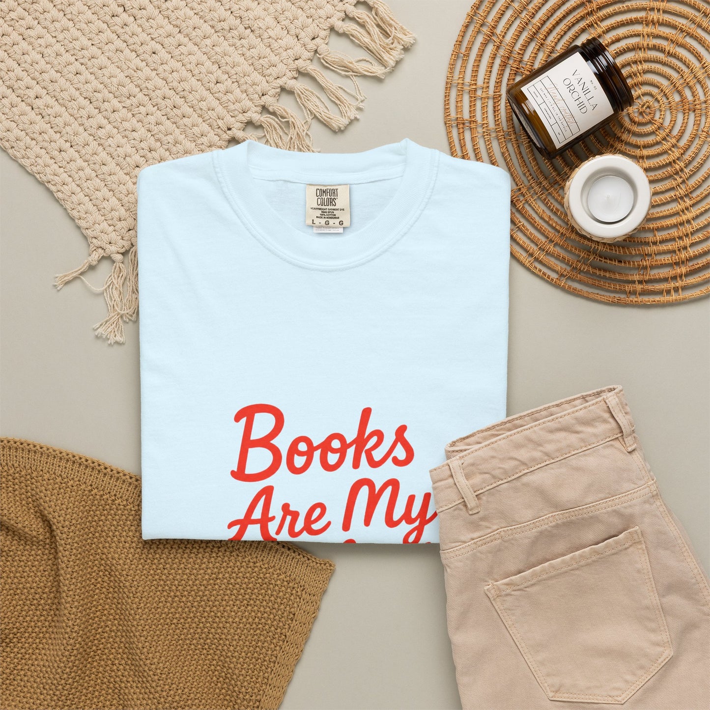 Books Are My Hyperfixation T-Shirt — Cute Red Script Reading Tee for Book Lovers