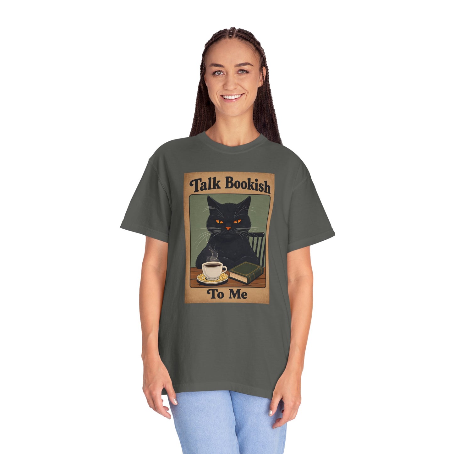 "Talk Bookish To Me" Cat T-Shirt