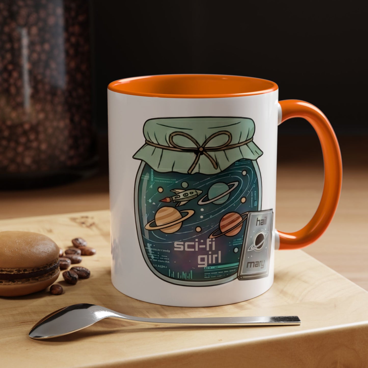 "Sci‑Fi Girl" JamJar Mug — Space Planets Accent Coffee Cup (11/15oz)