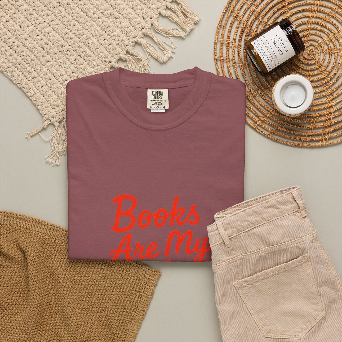 Books Are My Hyperfixation T-Shirt — Cute Red Script Reading Tee for Book Lovers
