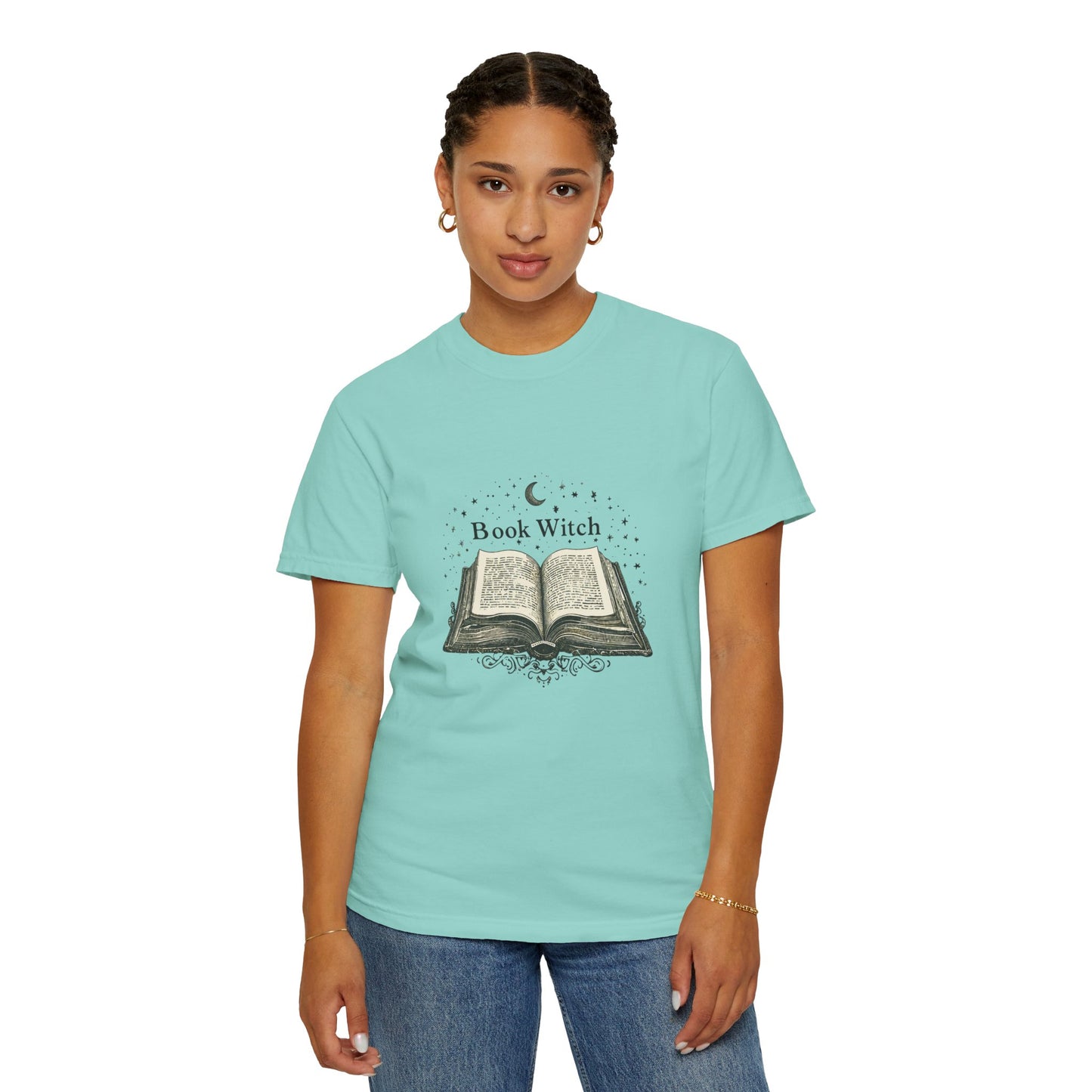 "Book Witch" T-Shirt — Vintage Open Spellbook Design for Readers & Witches