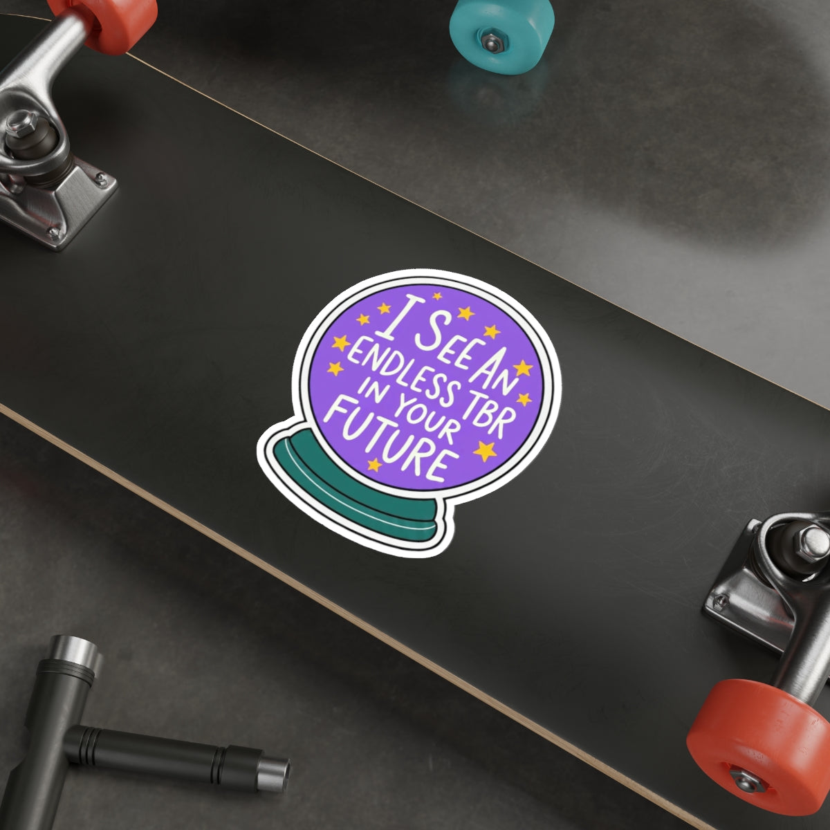 Crystal Ball Sticker — "I See an Endless TBR in Your Future" Literary Die-Cut Sticker
