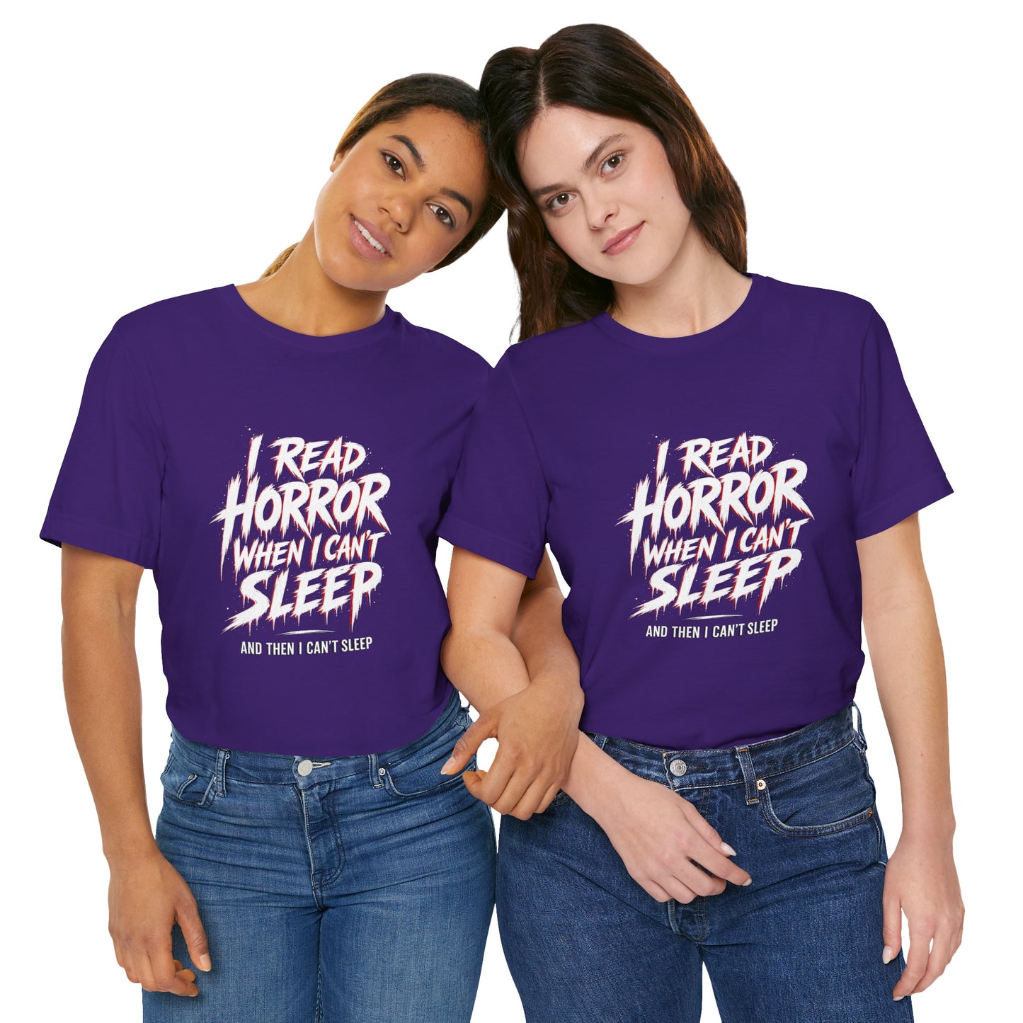 Airlume Cotton - Horror Reader Tee — "I Read Horror When I Can’t Sleep" Graphic T-Shirt