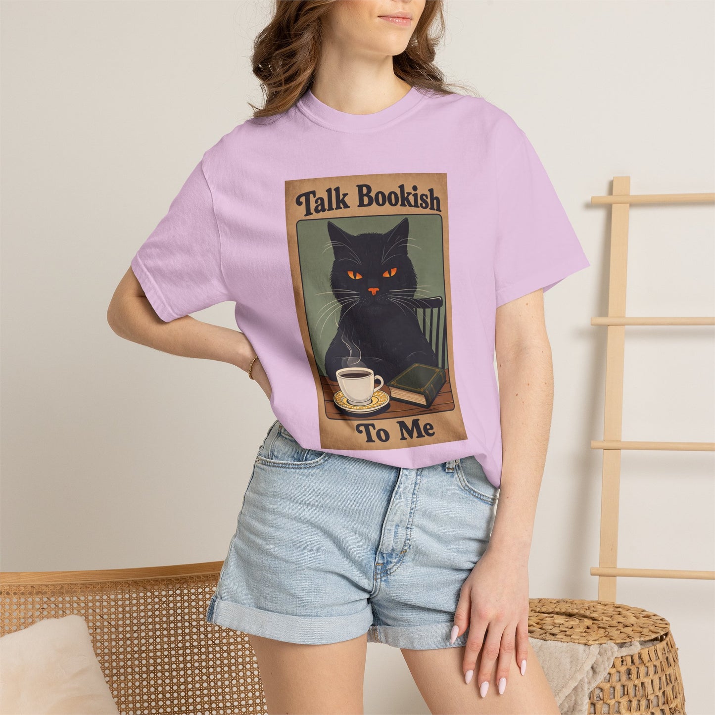 "Talk Bookish To Me" Cat T-Shirt