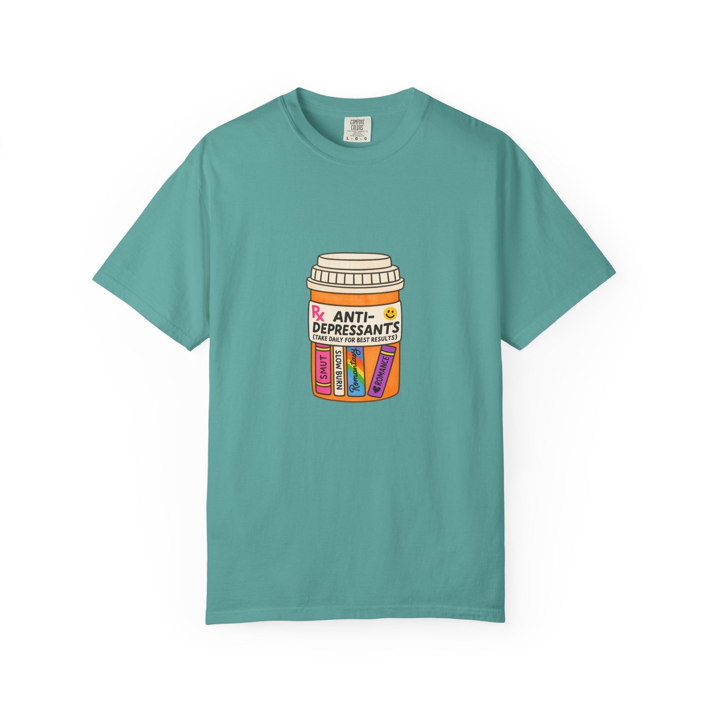 T-Shirt — "Anti-Depressants" Coffee & Books Graphic Tee