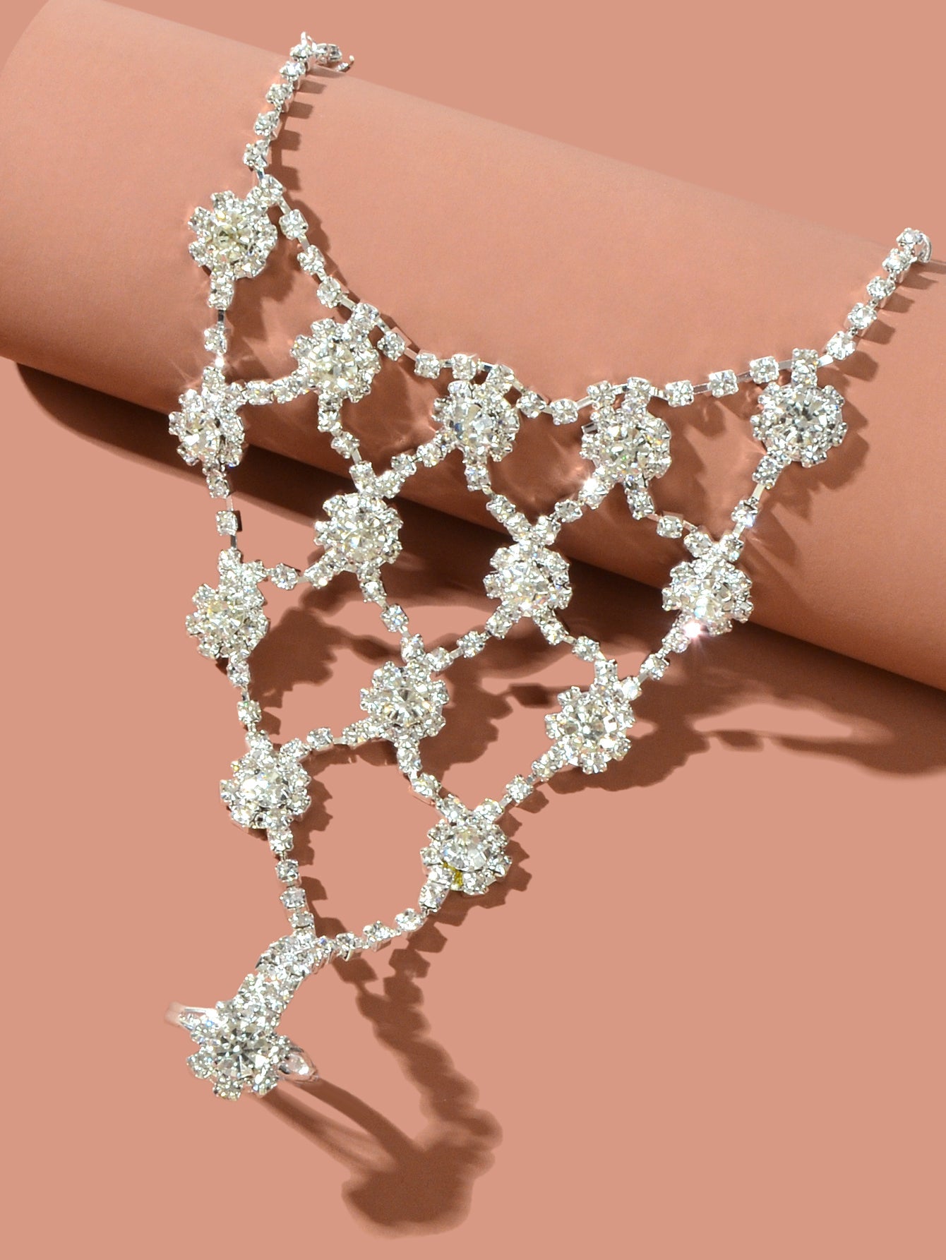 Chaîne de cheville fleur en strass de plage