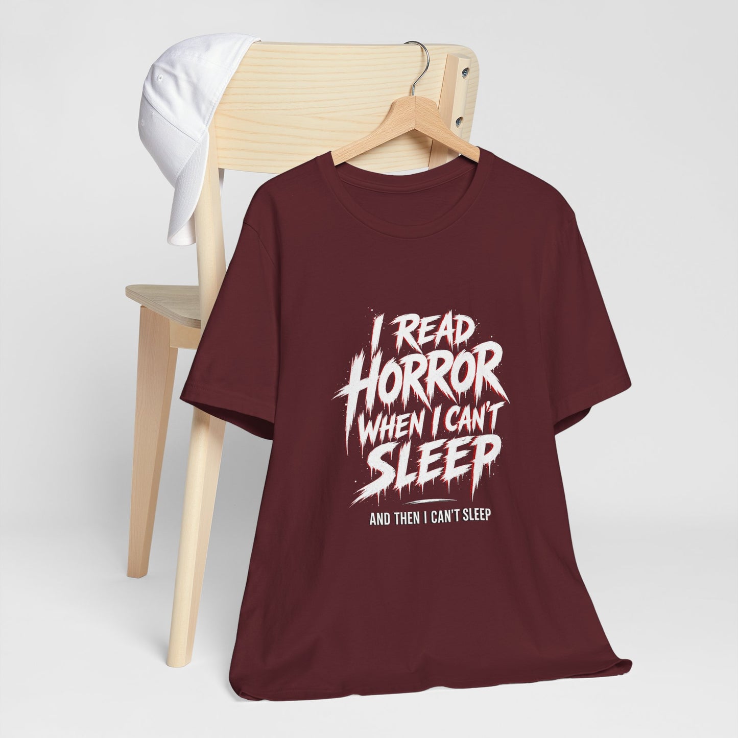 Airlume Cotton - Horror Reader Tee — "I Read Horror When I Can’t Sleep" Graphic T-Shirt
