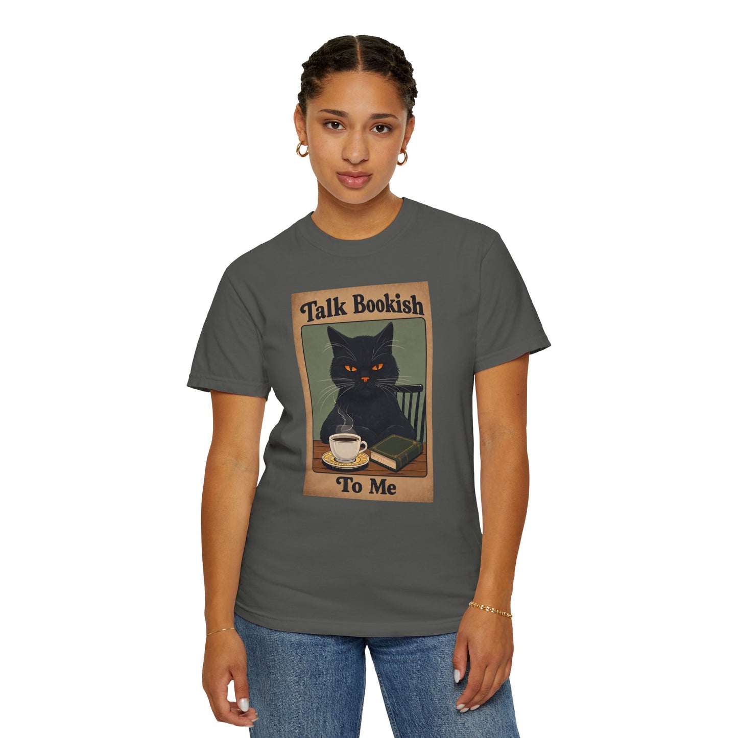 "Talk Bookish To Me" Cat T-Shirt