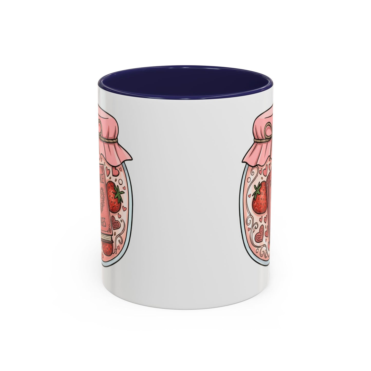 "Romance Pages" Jam Jar Coffee Mug — Cute Strawberry Jam Romance Readers Mug (11/15oz)