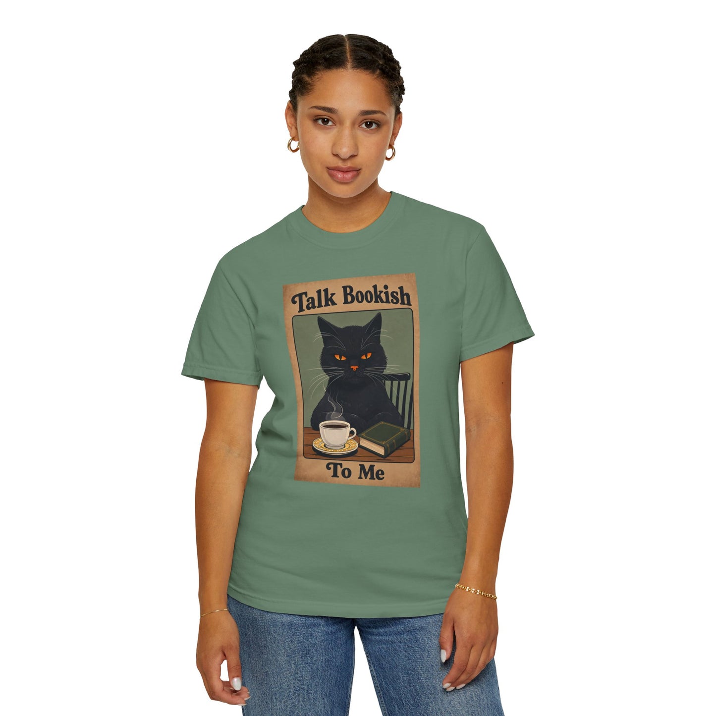 "Talk Bookish To Me" Cat T-Shirt