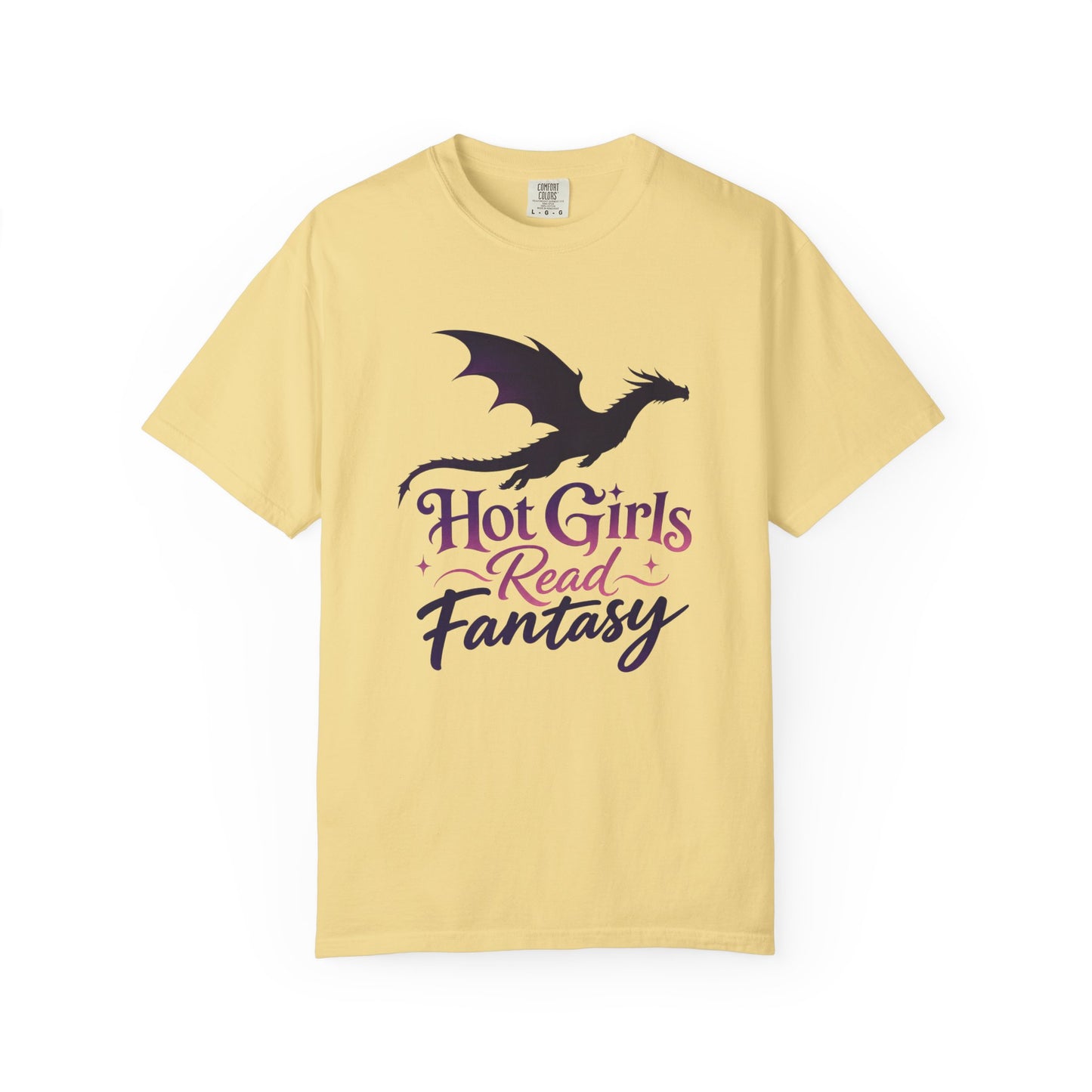 Fantasy Reader T‑Shirt — "Hot Girls Read Fantasy" Dragon Graphic