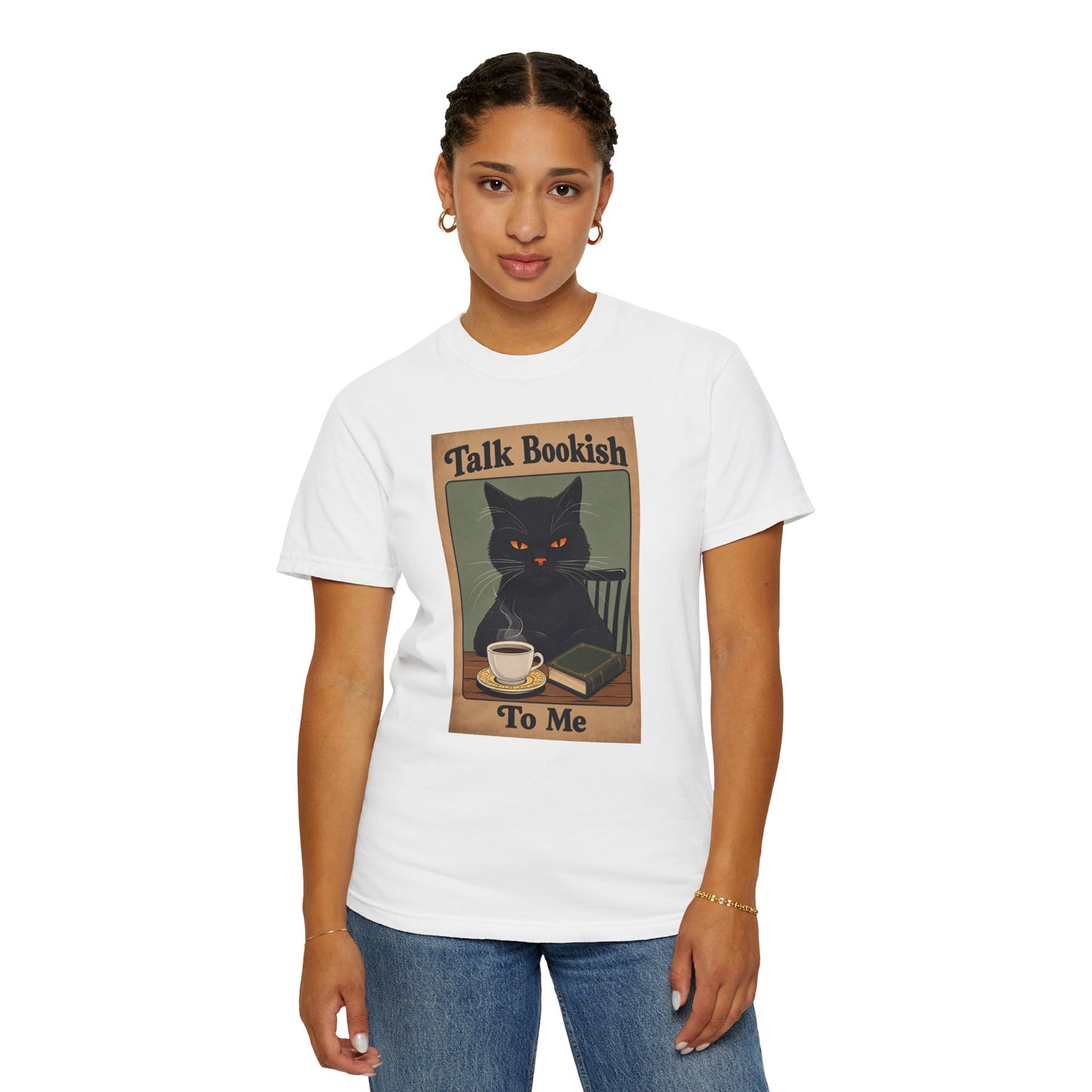 "Talk Bookish To Me" Cat T-Shirt