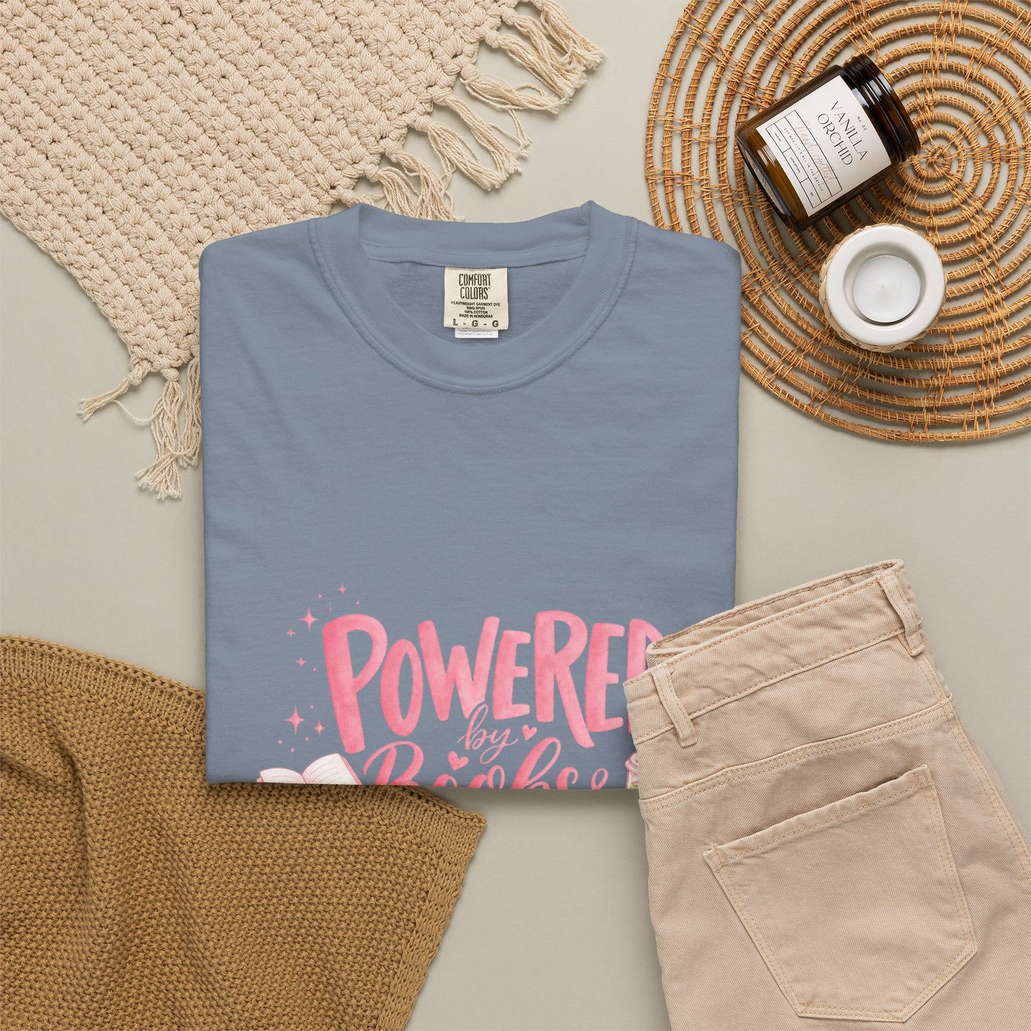 "Powered by Books & Matcha" T-Shirt