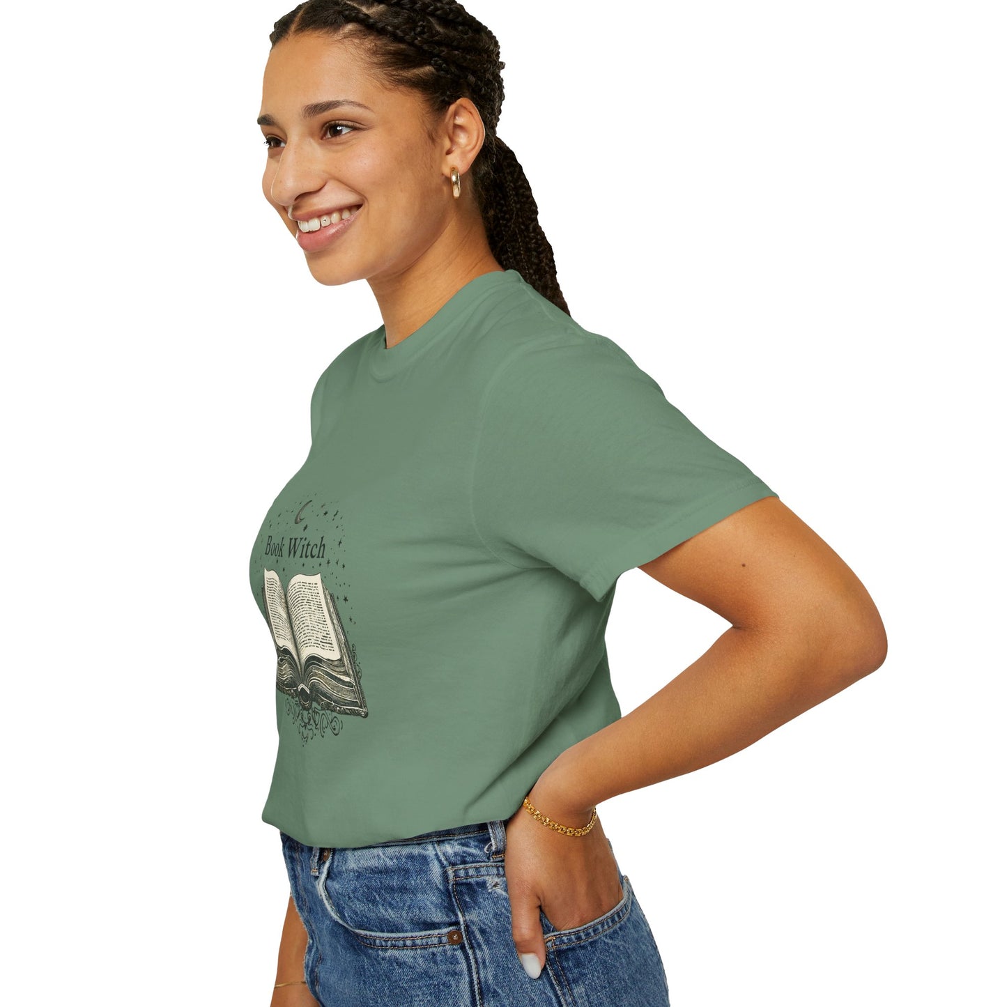 "Book Witch" T-Shirt — Vintage Open Spellbook Design for Readers & Witches
