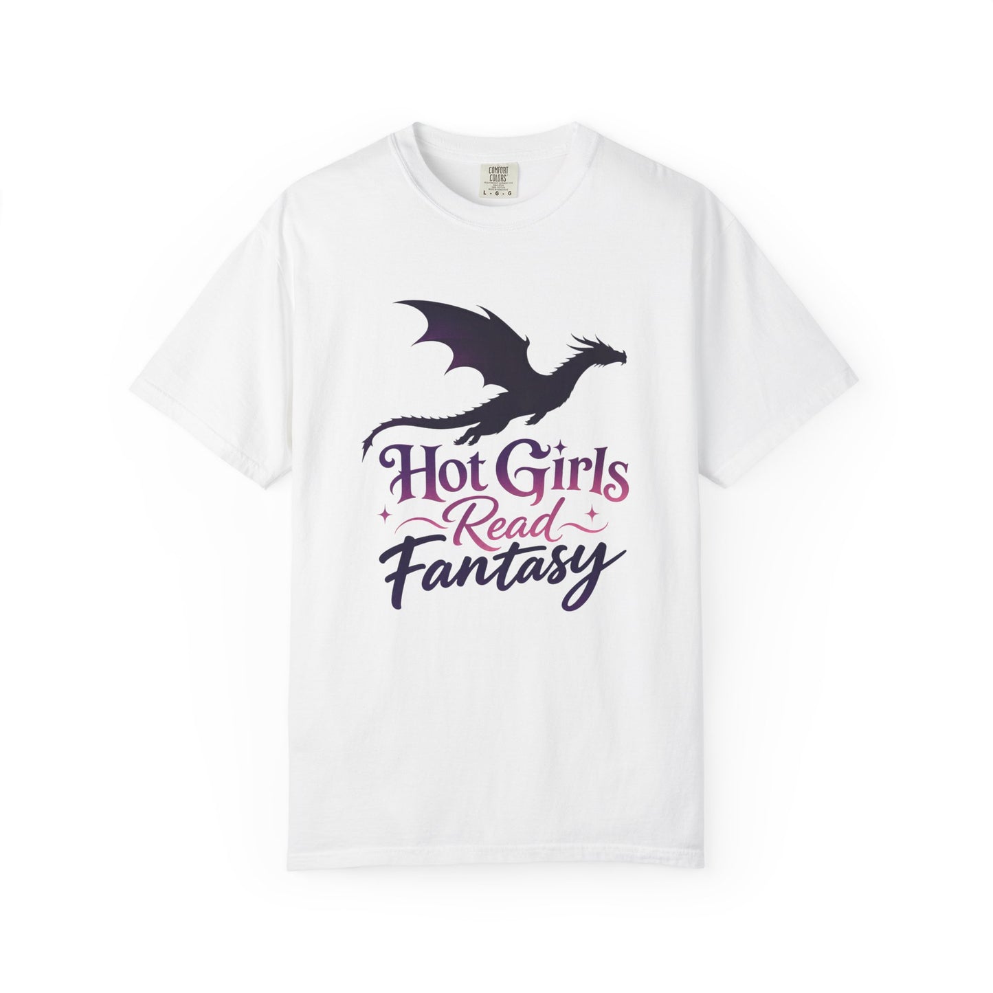 Fantasy Reader T‑Shirt — "Hot Girls Read Fantasy" Dragon Graphic