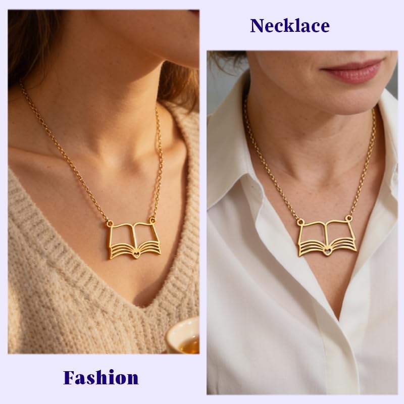 Collier Pendentif Livre