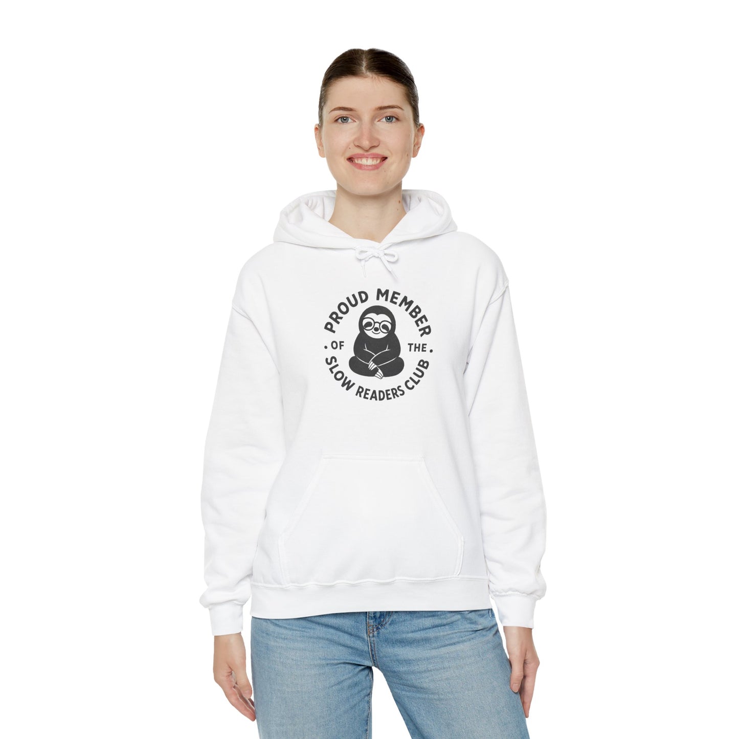 "Proud Member of the Slow Readers Club" Sloth Reading Hoodie