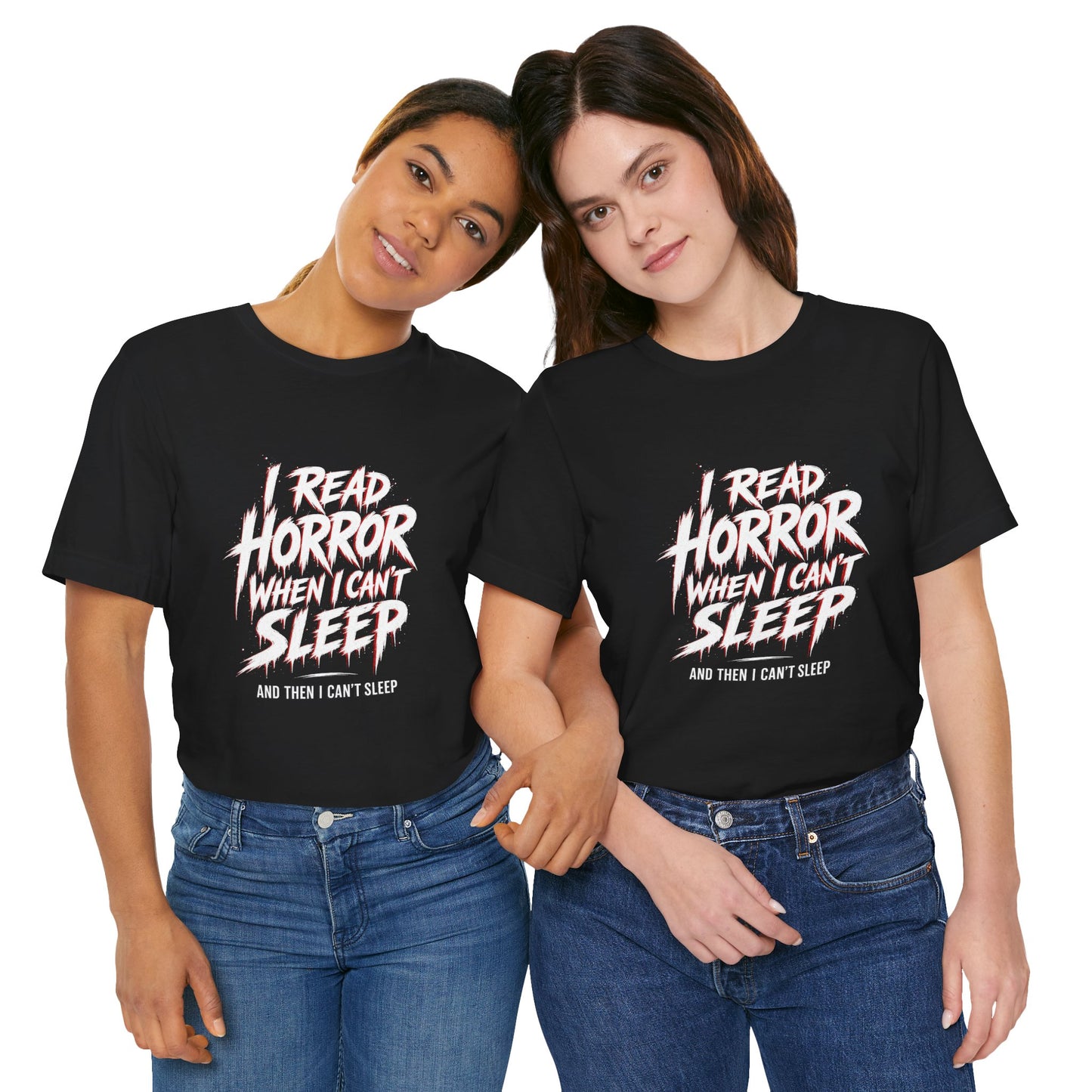 Airlume Cotton - Horror Reader Tee — "I Read Horror When I Can’t Sleep" Graphic T-Shirt
