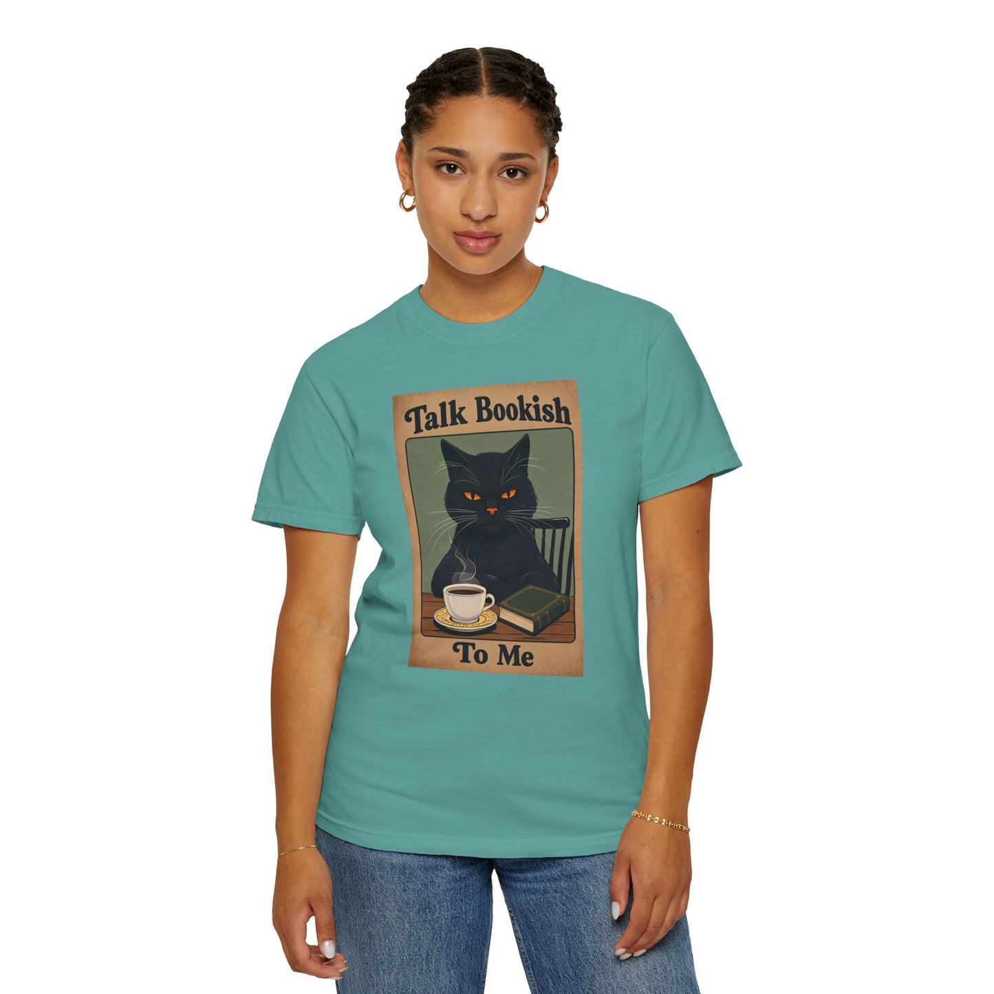 "Talk Bookish To Me" Cat T-Shirt